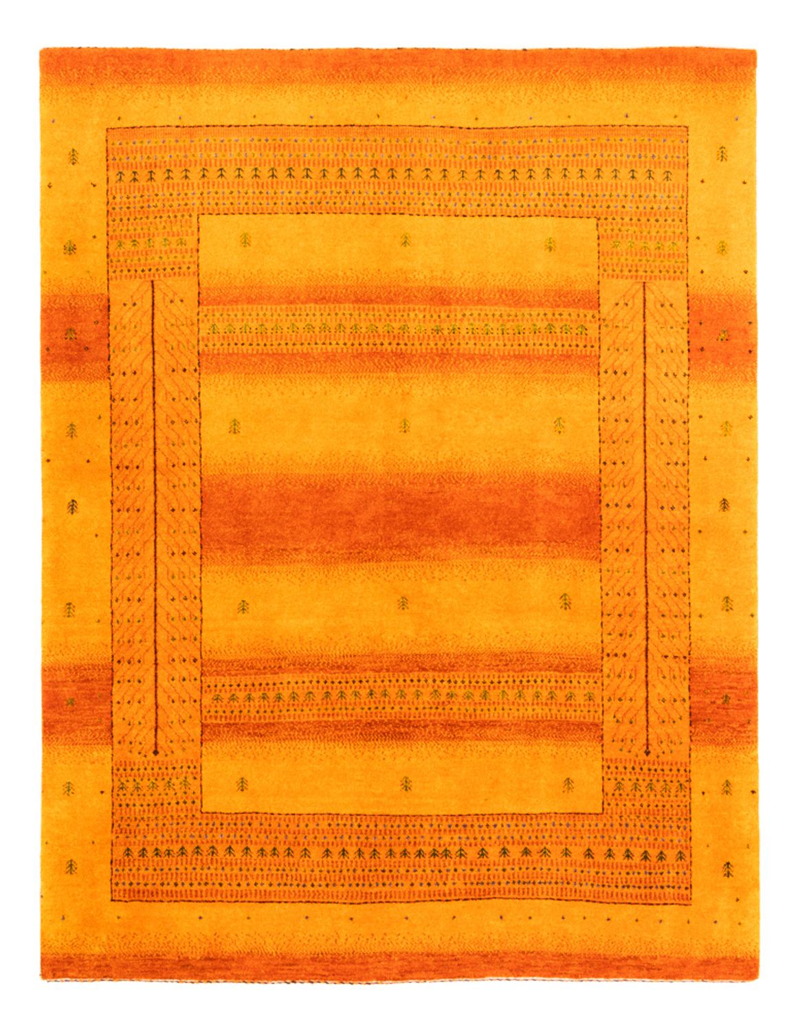 Gabbeh Tæppe - Loribaft Persisk - 200 x 154 cm - guld