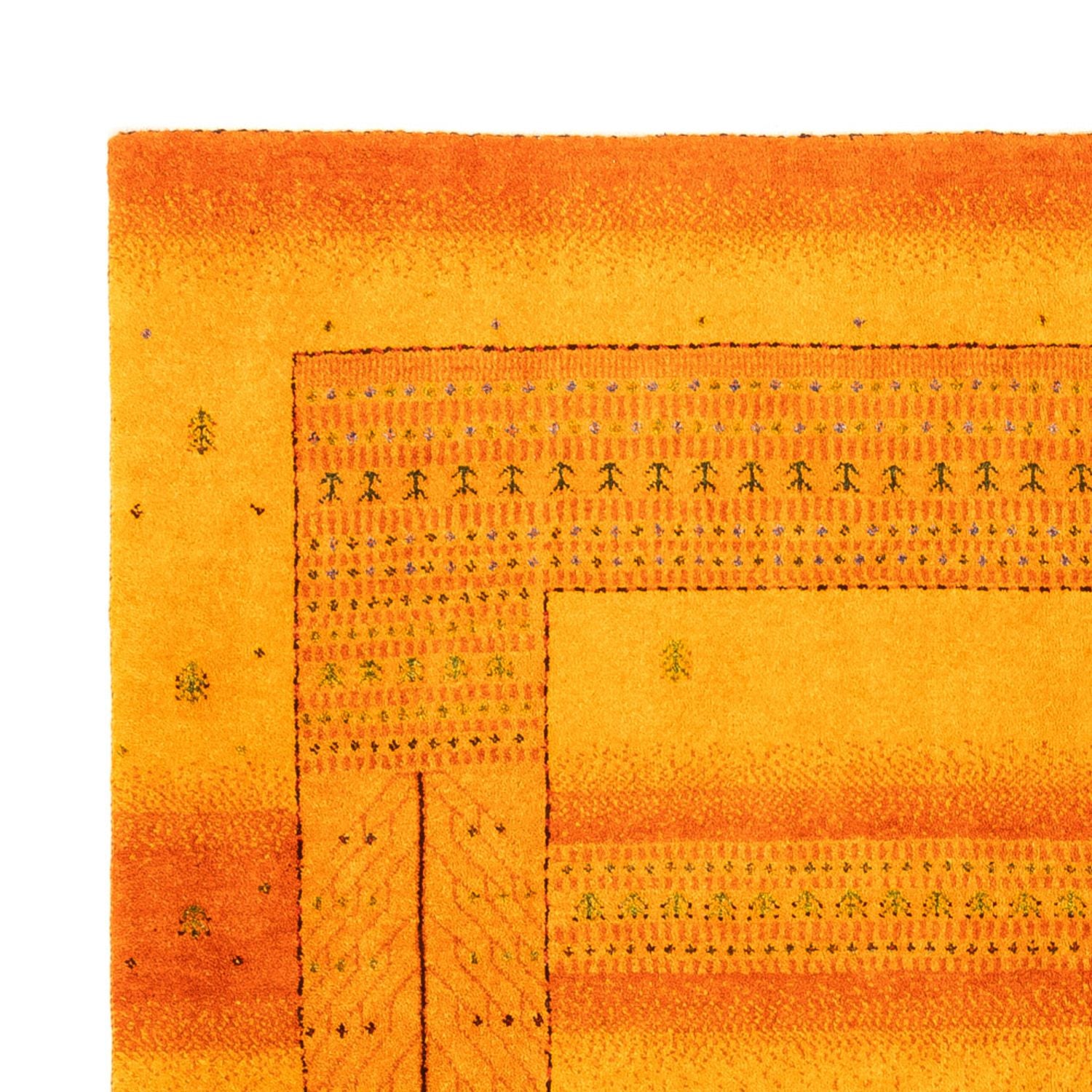 Gabbeh Tæppe - Loribaft Persisk - 200 x 154 cm - guld