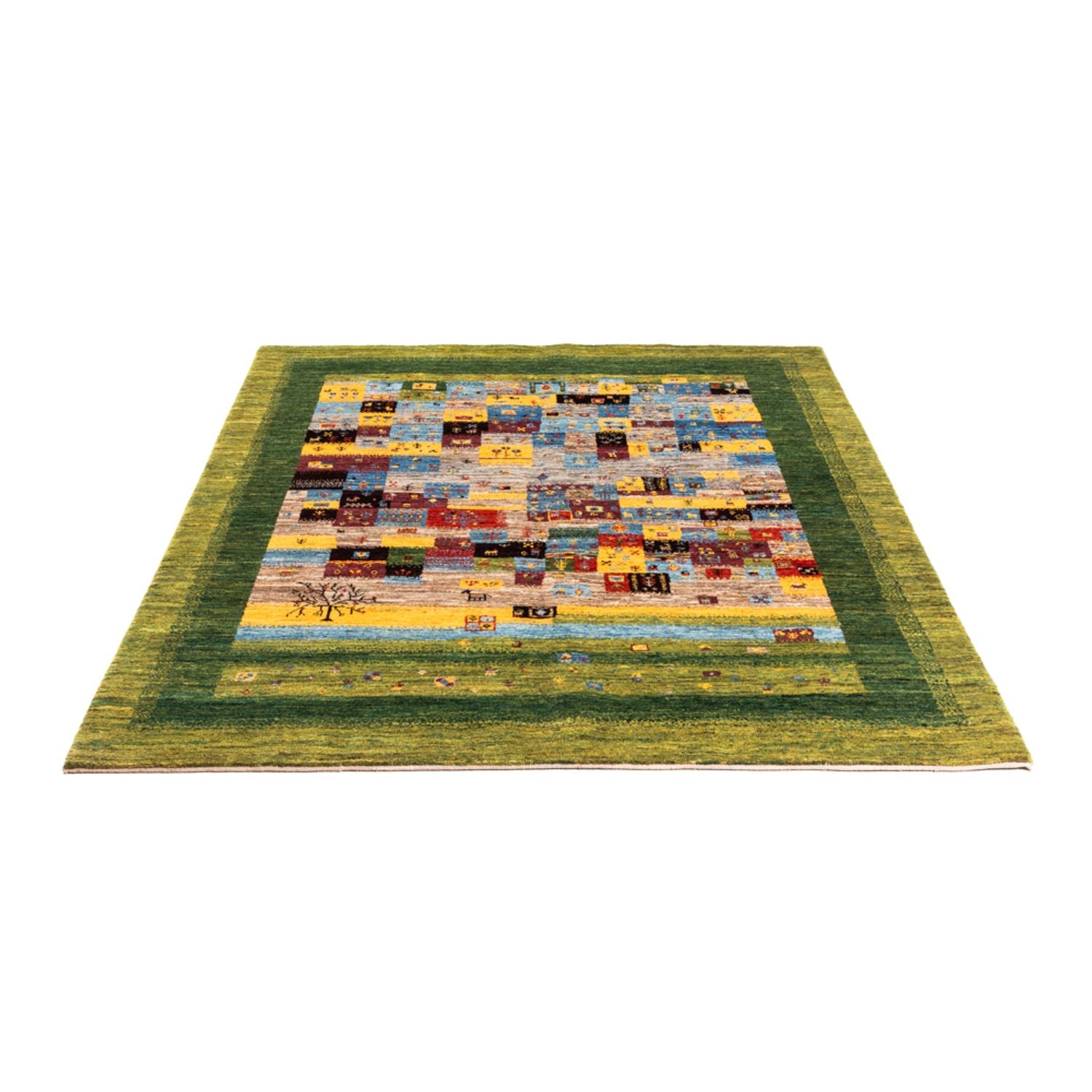 Gabbeh Tæppe - Loribaft Persisk - Royal - 196 x 148 cm - grøn
