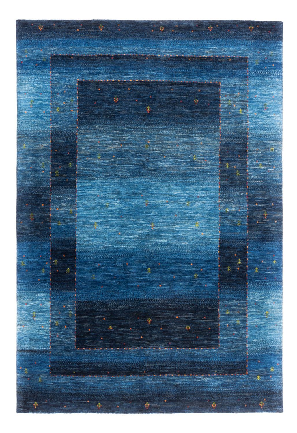 Gabbeh Tæppe - Loribaft Persisk - 210 x 146 cm - blå