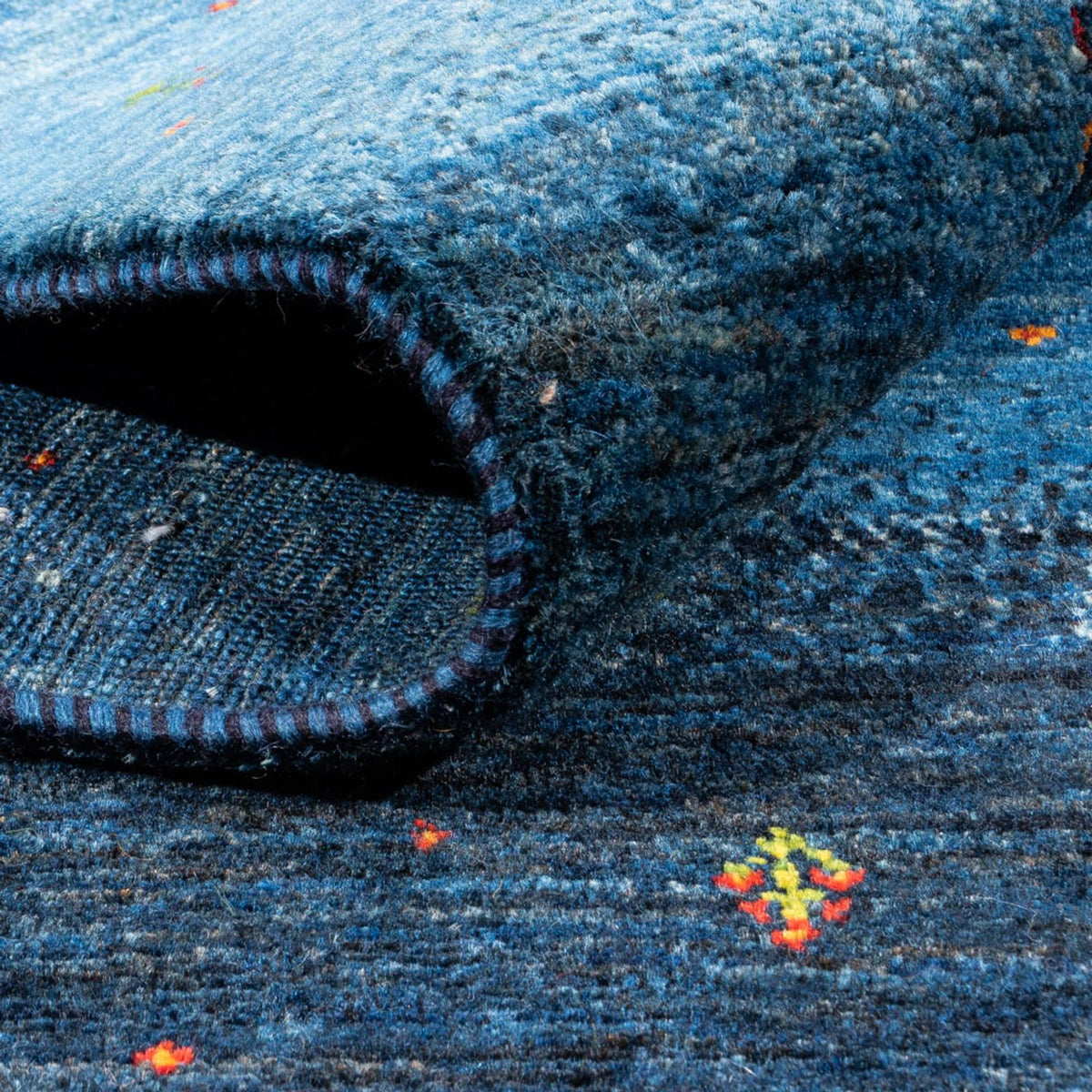 Gabbeh Tæppe - Loribaft Persisk - 210 x 146 cm - blå