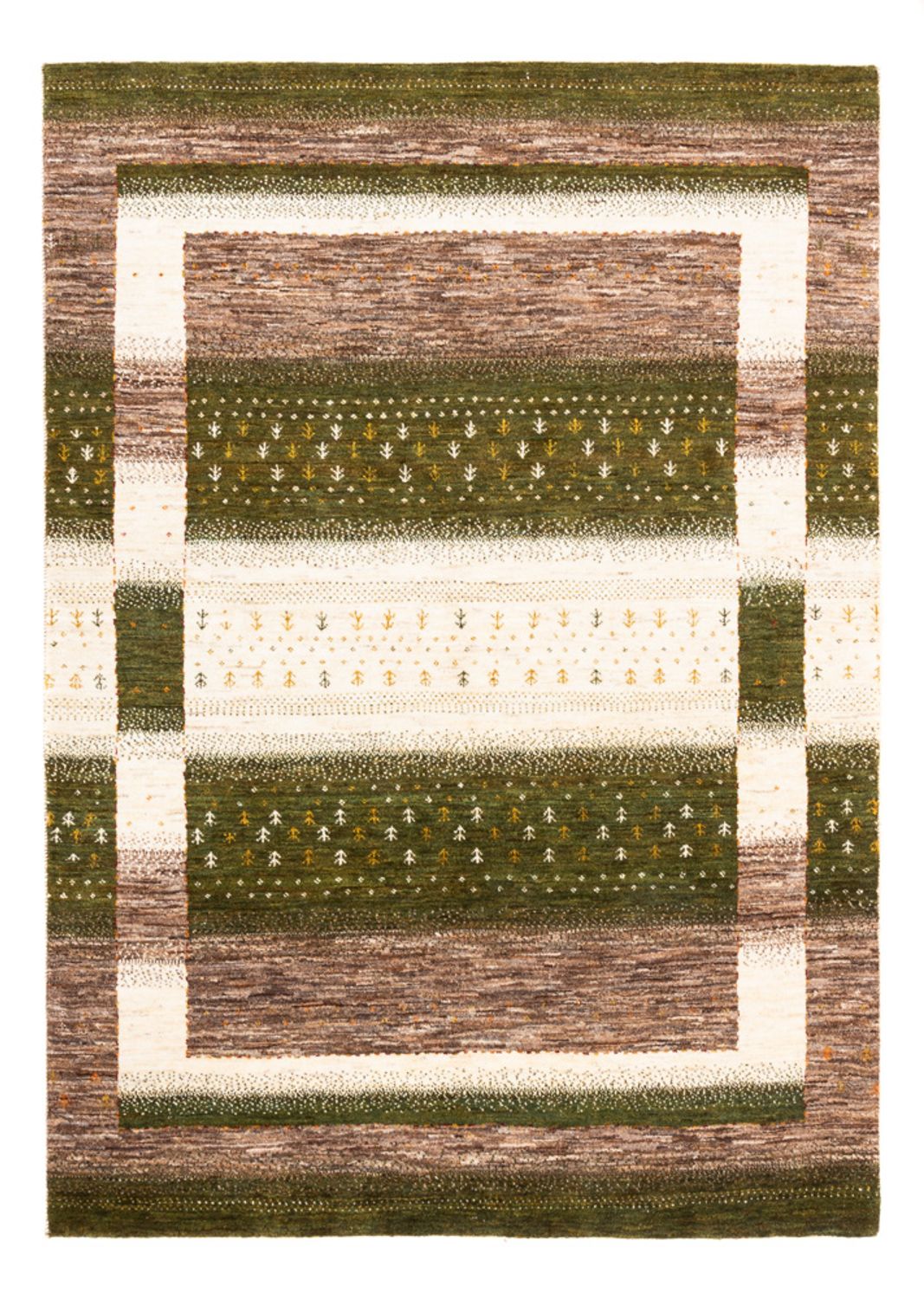 Gabbeh Tæppe - Loribaft Persisk - 203 x 147 cm - natur