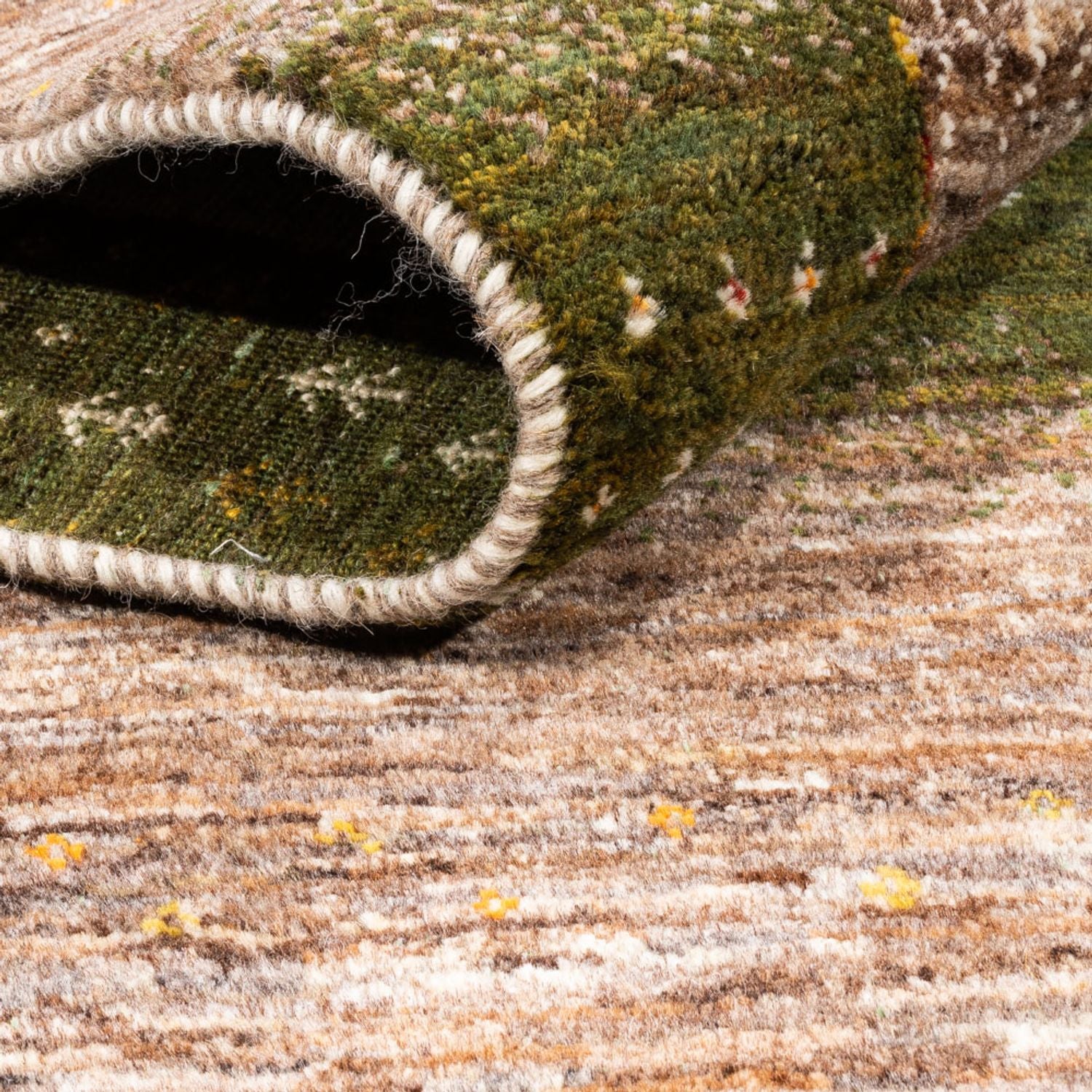 Gabbeh Tæppe - Loribaft Persisk - 203 x 147 cm - natur