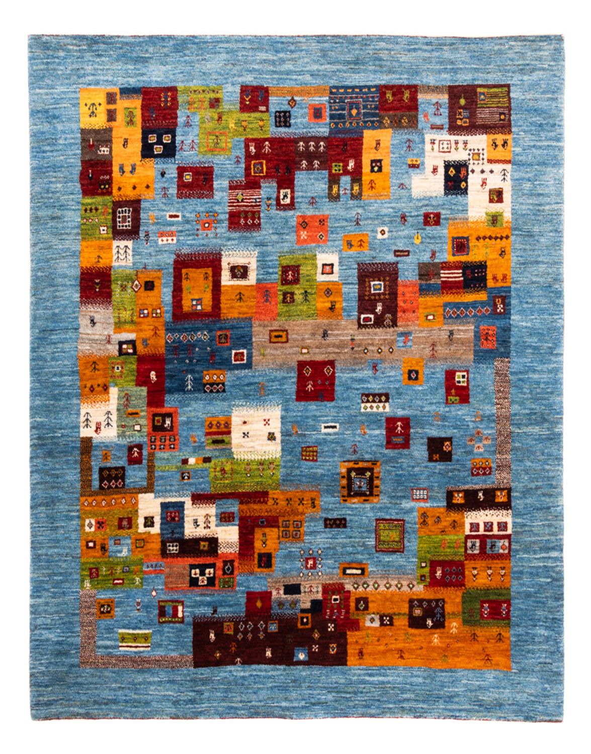 Gabbeh Tæppe - Loribaft Persisk - Royal - 198 x 155 cm - flerfarvet