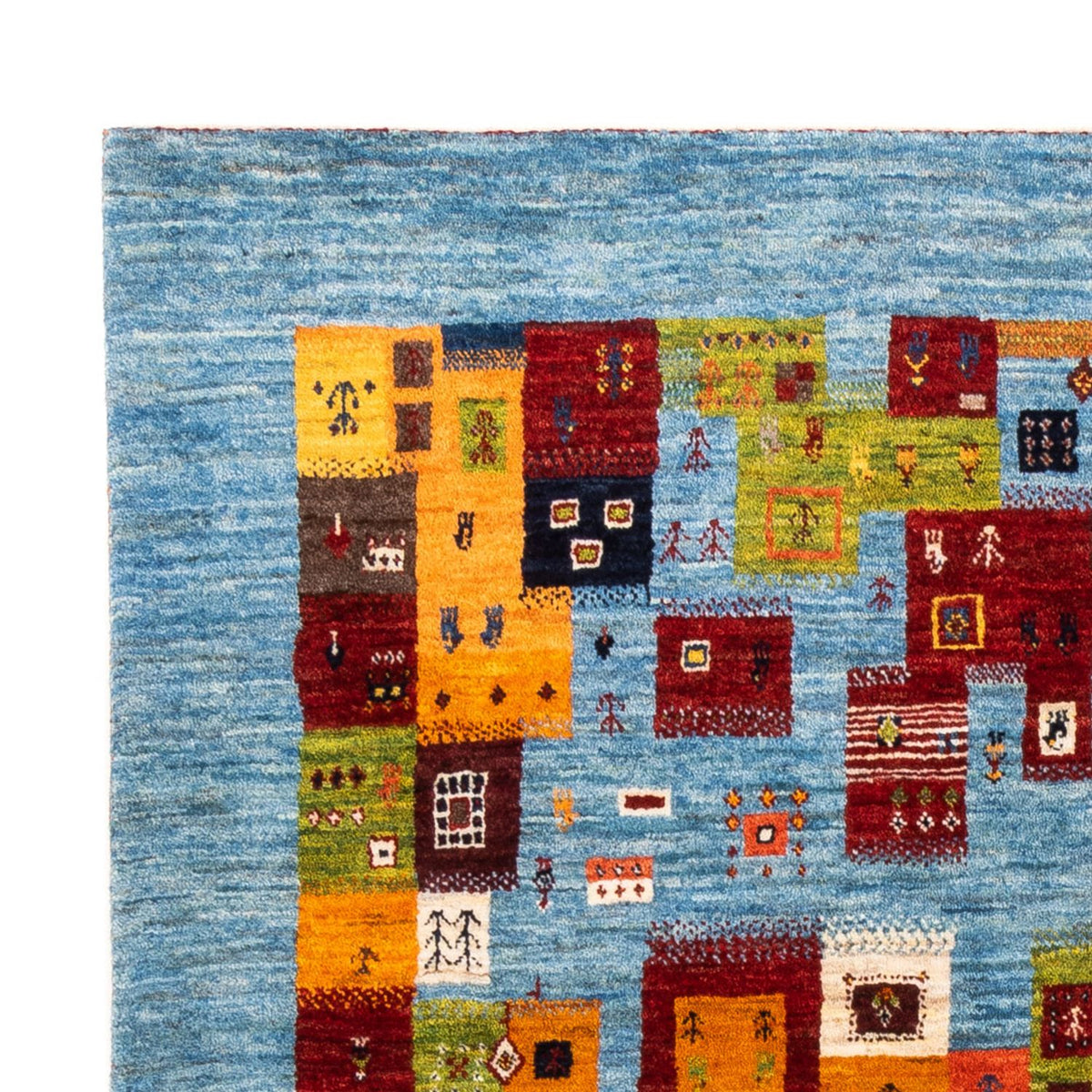 Gabbeh Tæppe - Loribaft Persisk - Royal - 198 x 155 cm - flerfarvet