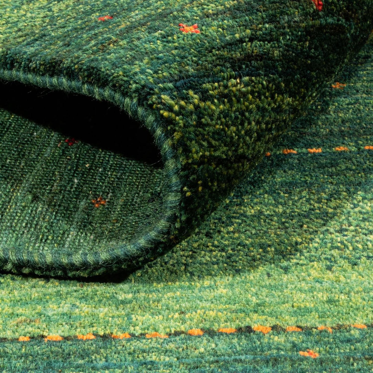 Gabbeh Tæppe - Loribaft Persisk - 184 x 154 cm - grøn
