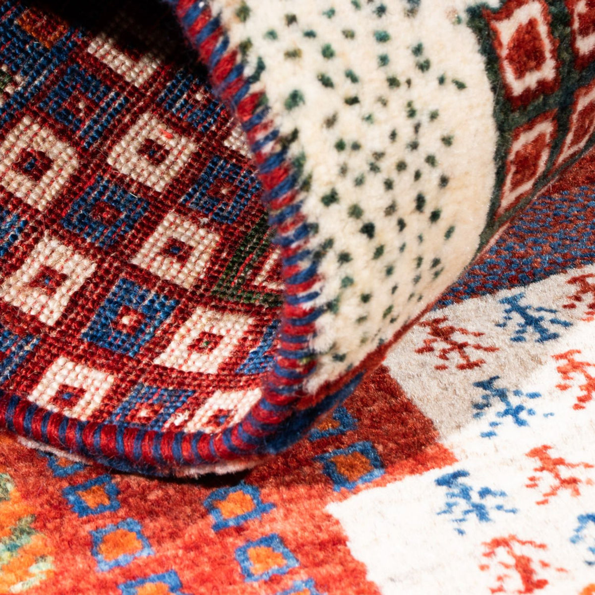 Gabbeh Tæppe - Loribaft Persisk - Royal - 123 x 80 cm - flerfarvet