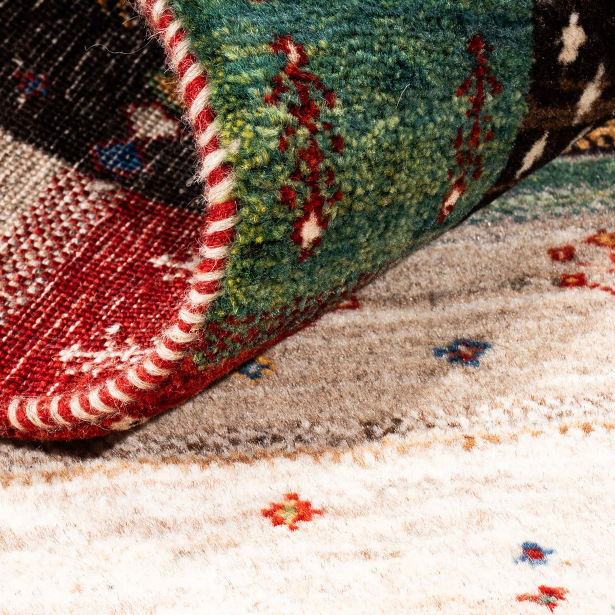 Gabbeh Tæppe - Loribaft Persisk - Royal - 124 x 83 cm - flerfarvet