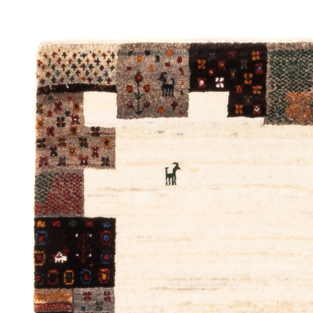 Gabbeh Tæppe - Loribaft Persisk - Royal - 125 x 90 cm - creme