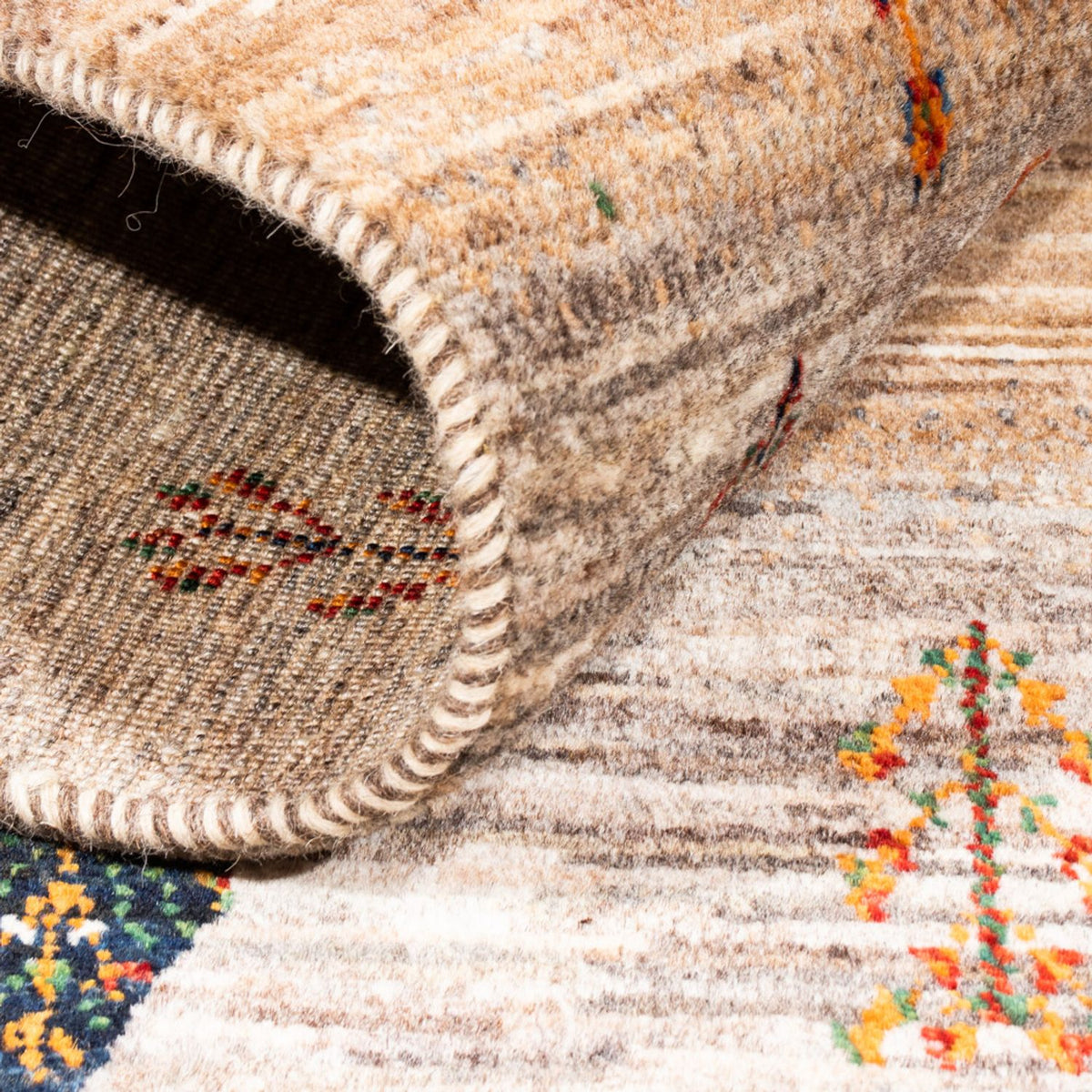 Gabbeh Tæppe - Loribaft Persisk - Royal - 125 x 85 cm - grå