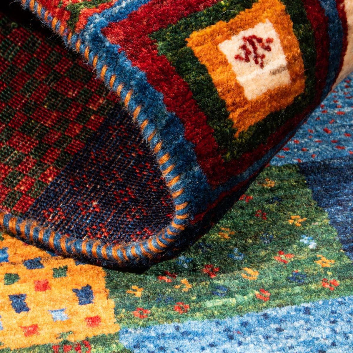 Gabbeh Tæppe - Loribaft Persisk - Royal - 128 x 84 cm - flerfarvet