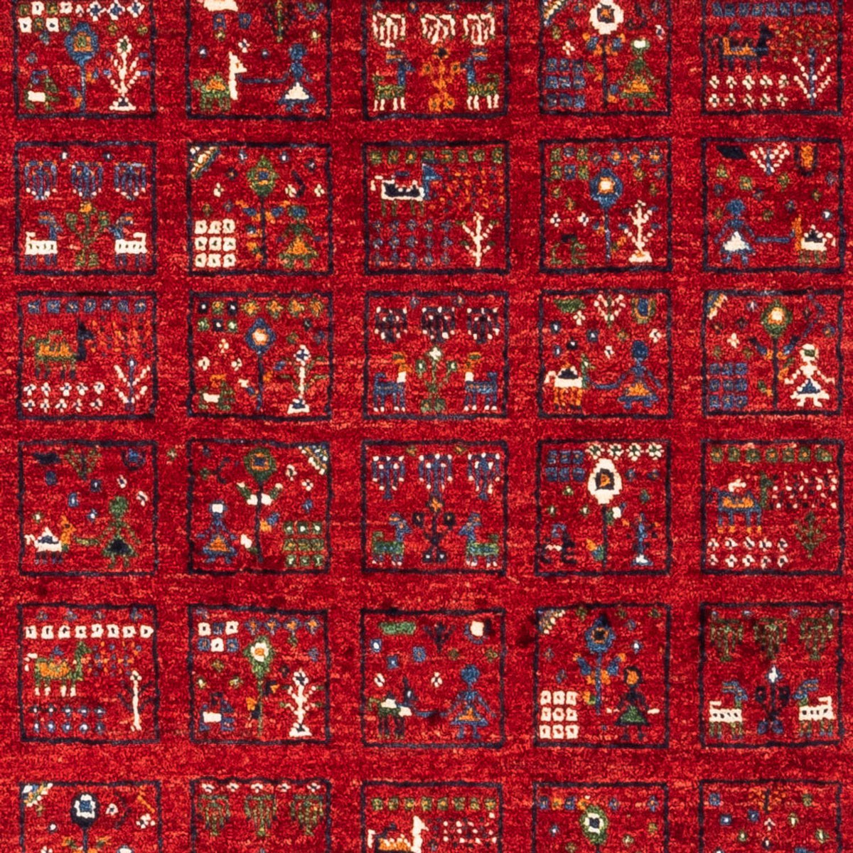 Gabbeh Tæppe - Loribaft Persisk - Royal - 124 x 82 cm - flerfarvet