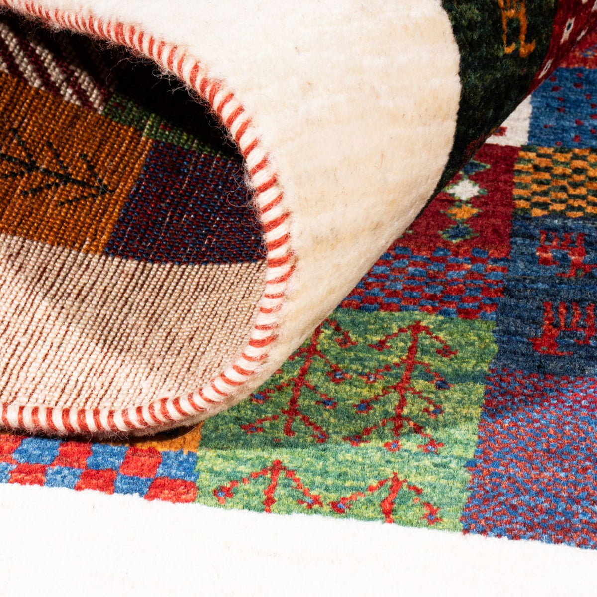 Gabbeh Tæppe - Loribaft Persisk - Royal - 124 x 85 cm - flerfarvet