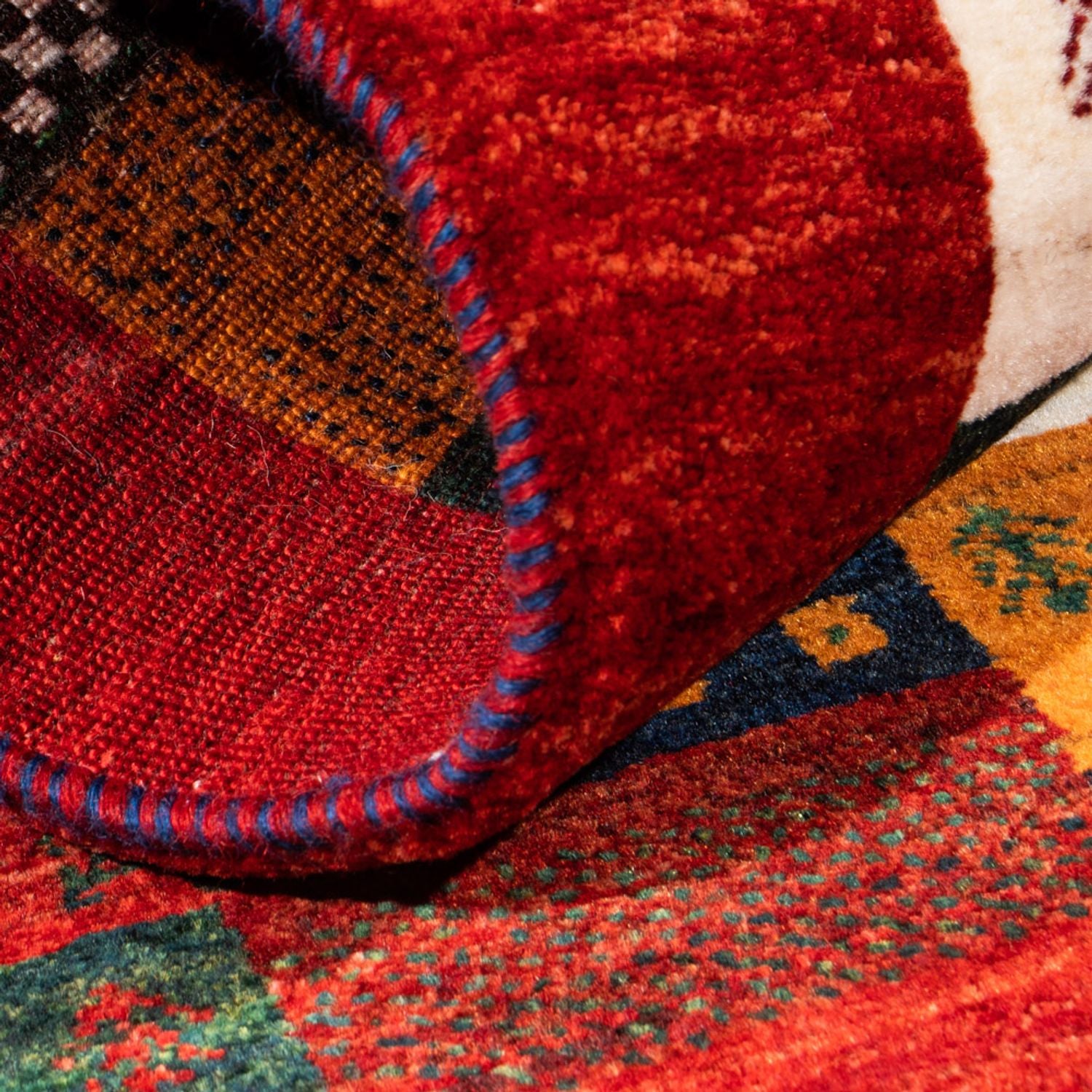Gabbeh Tæppe - Loribaft Persisk - Royal - 128 x 85 cm - flerfarvet