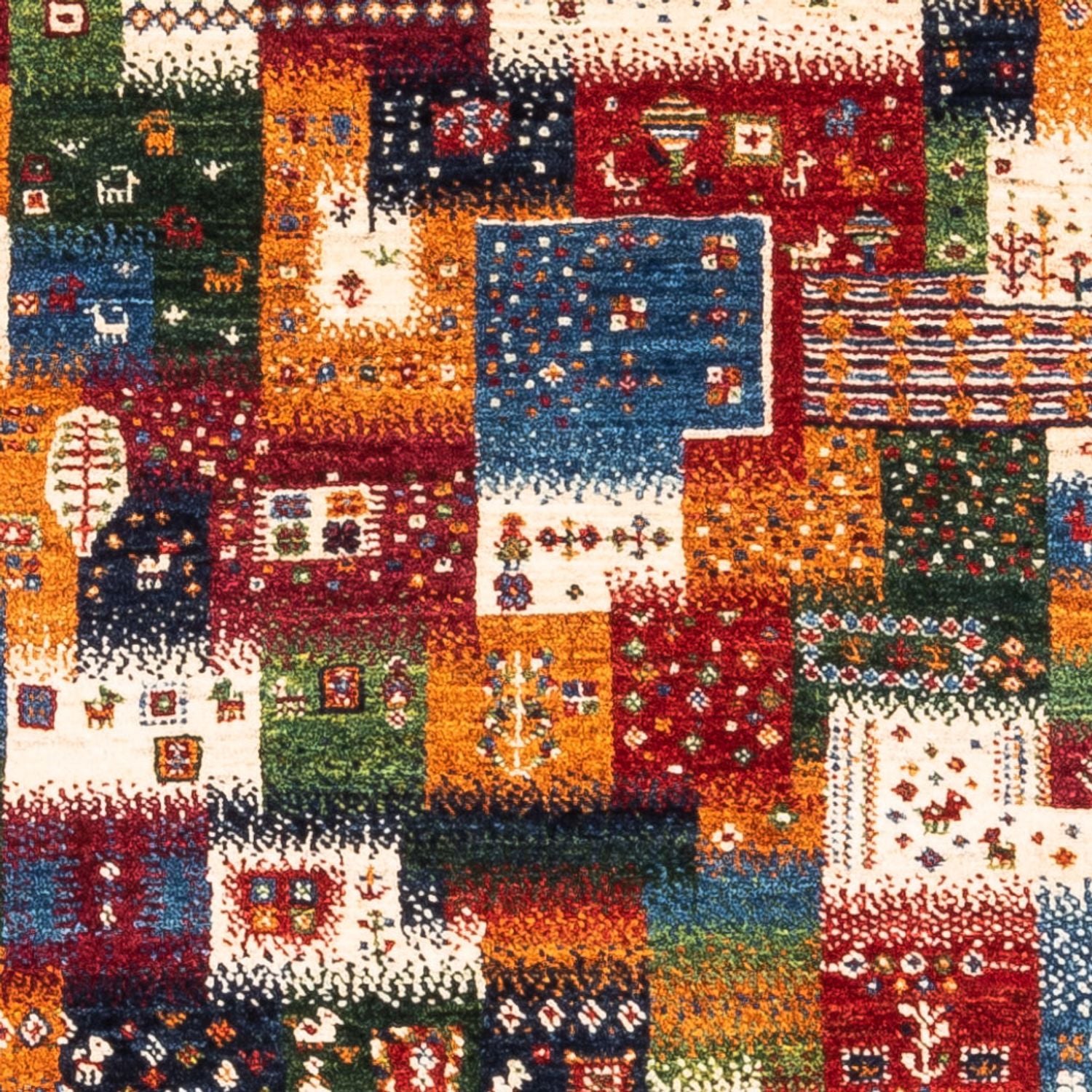 Gabbeh Tæppe - Loribaft Persisk - Royal - 123 x 89 cm - flerfarvet
