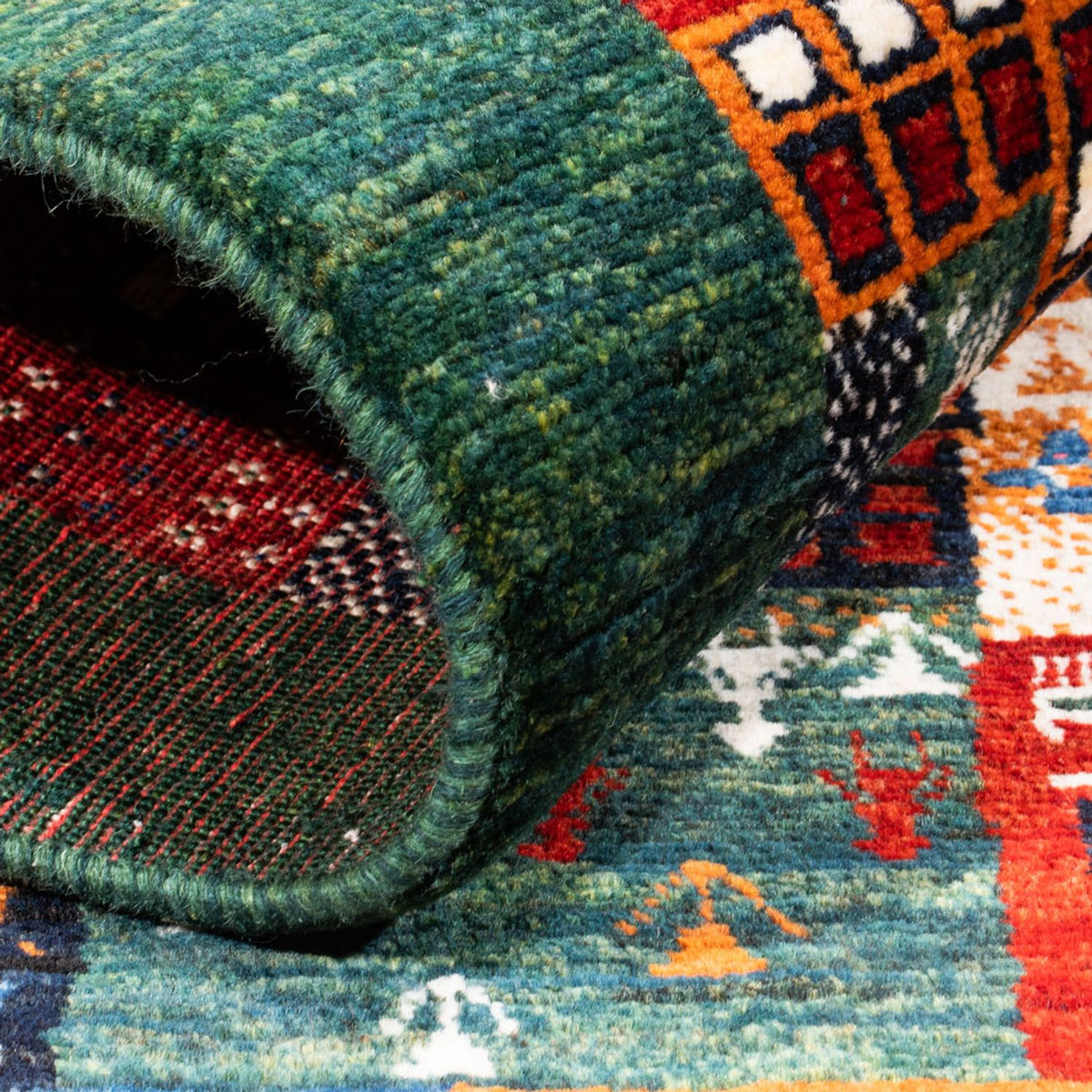 Gabbeh Tæppe - Loribaft Persisk - Royal - 125 x 83 cm - flerfarvet