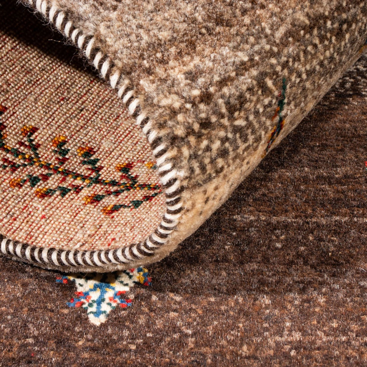 Gabbeh Tæppe - Loribaft Persisk - Royal - 125 x 88 cm - grå