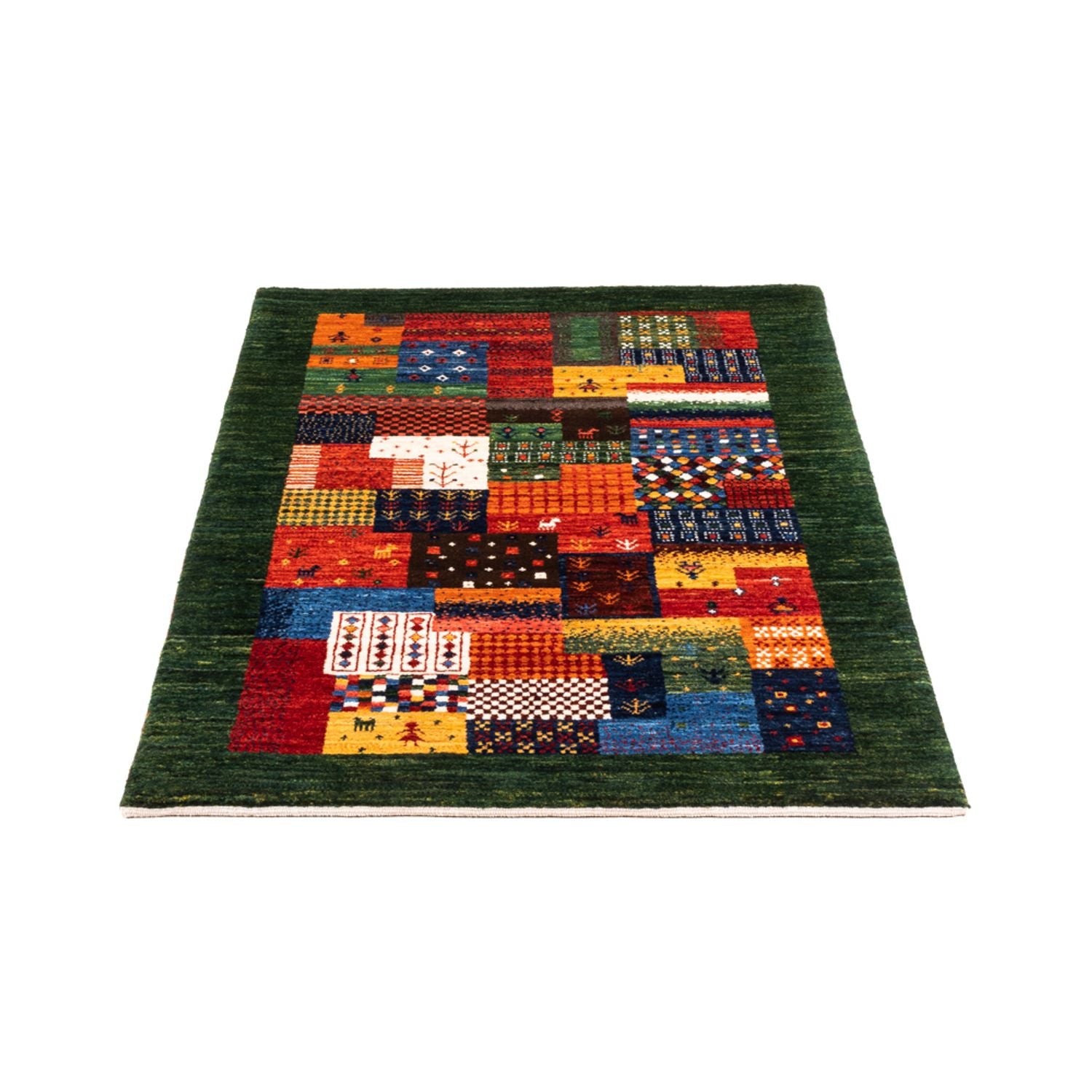 Gabbeh Tæppe - Loribaft Persisk - Royal - 127 x 83 cm - grøn