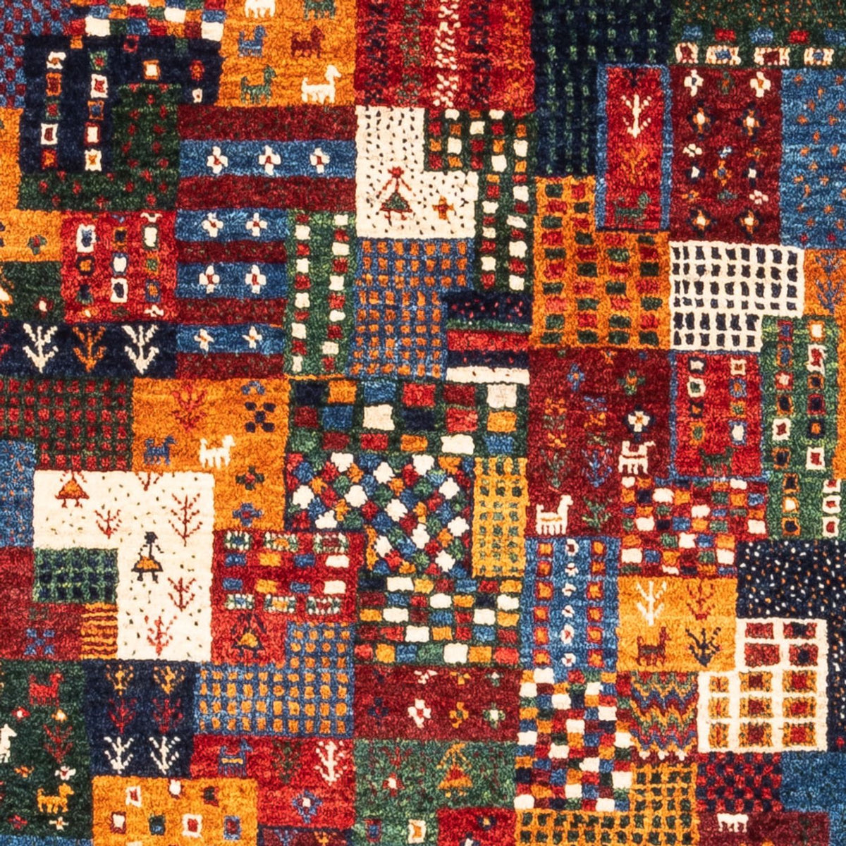 Gabbeh Tæppe - Loribaft Persisk - Royal - 122 x 86 cm - flerfarvet