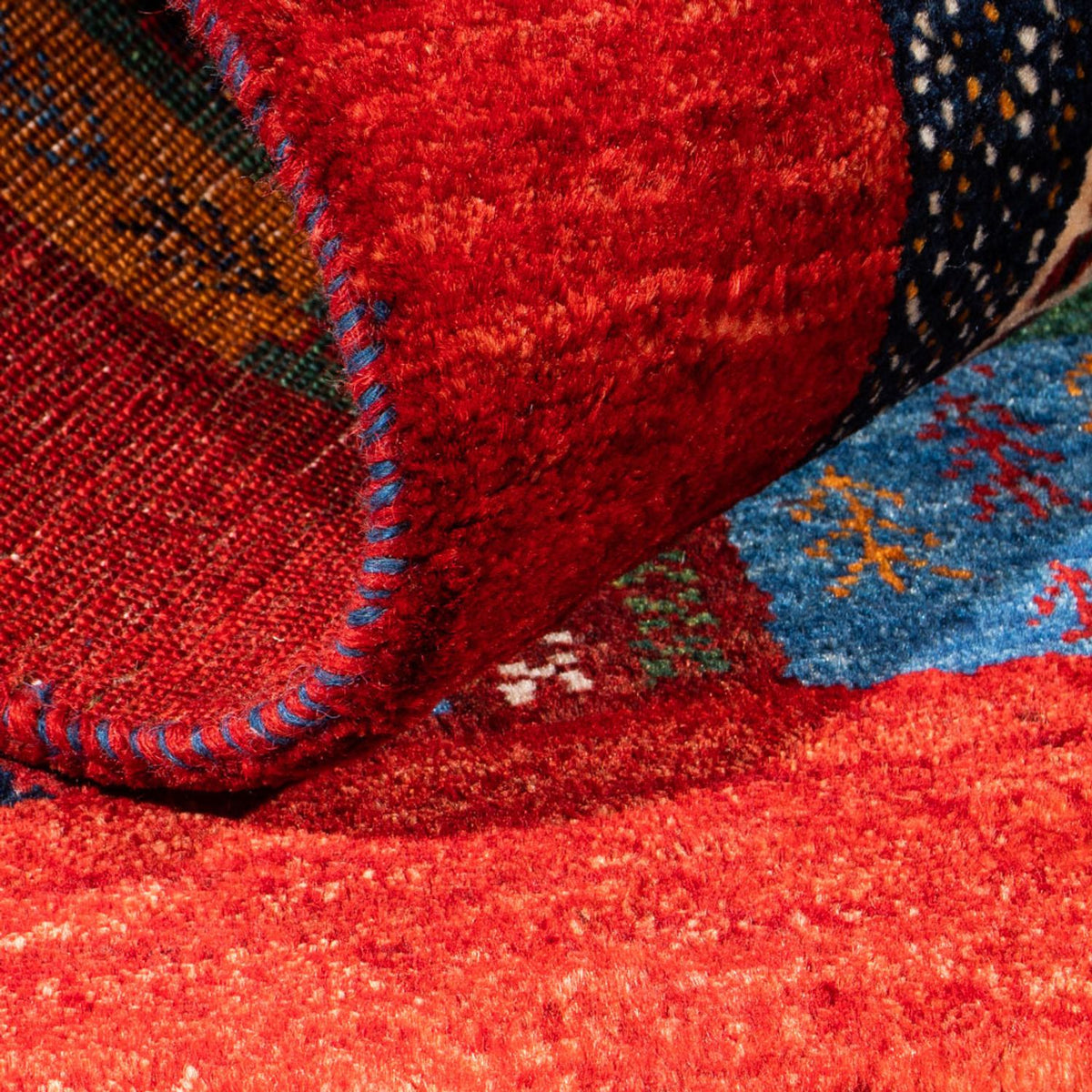 Gabbeh Tæppe - Loribaft Persisk - Royal - 122 x 86 cm - flerfarvet