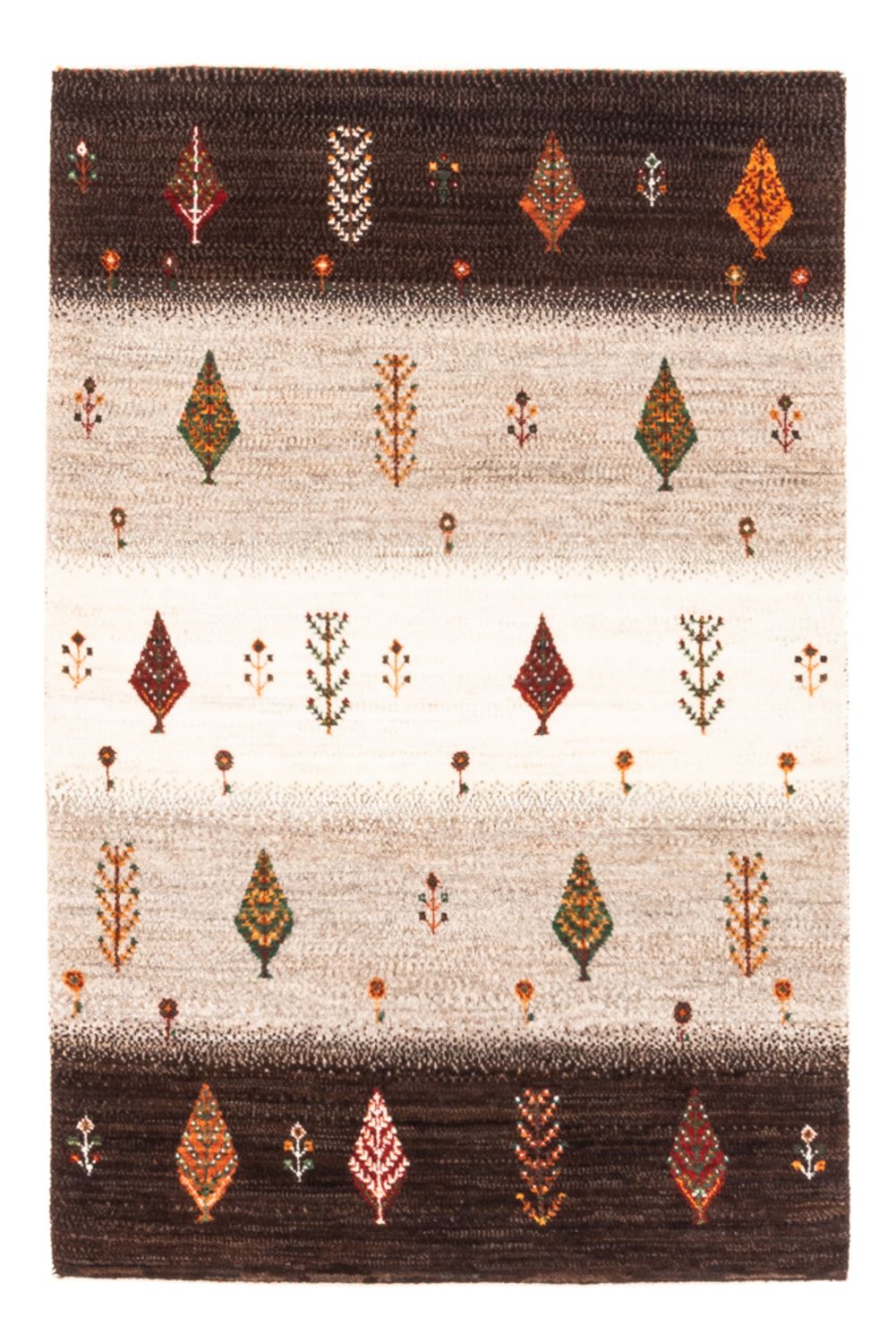 Gabbeh Tæppe - Loribaft Persisk - Royal - 126 x 84 cm - grå