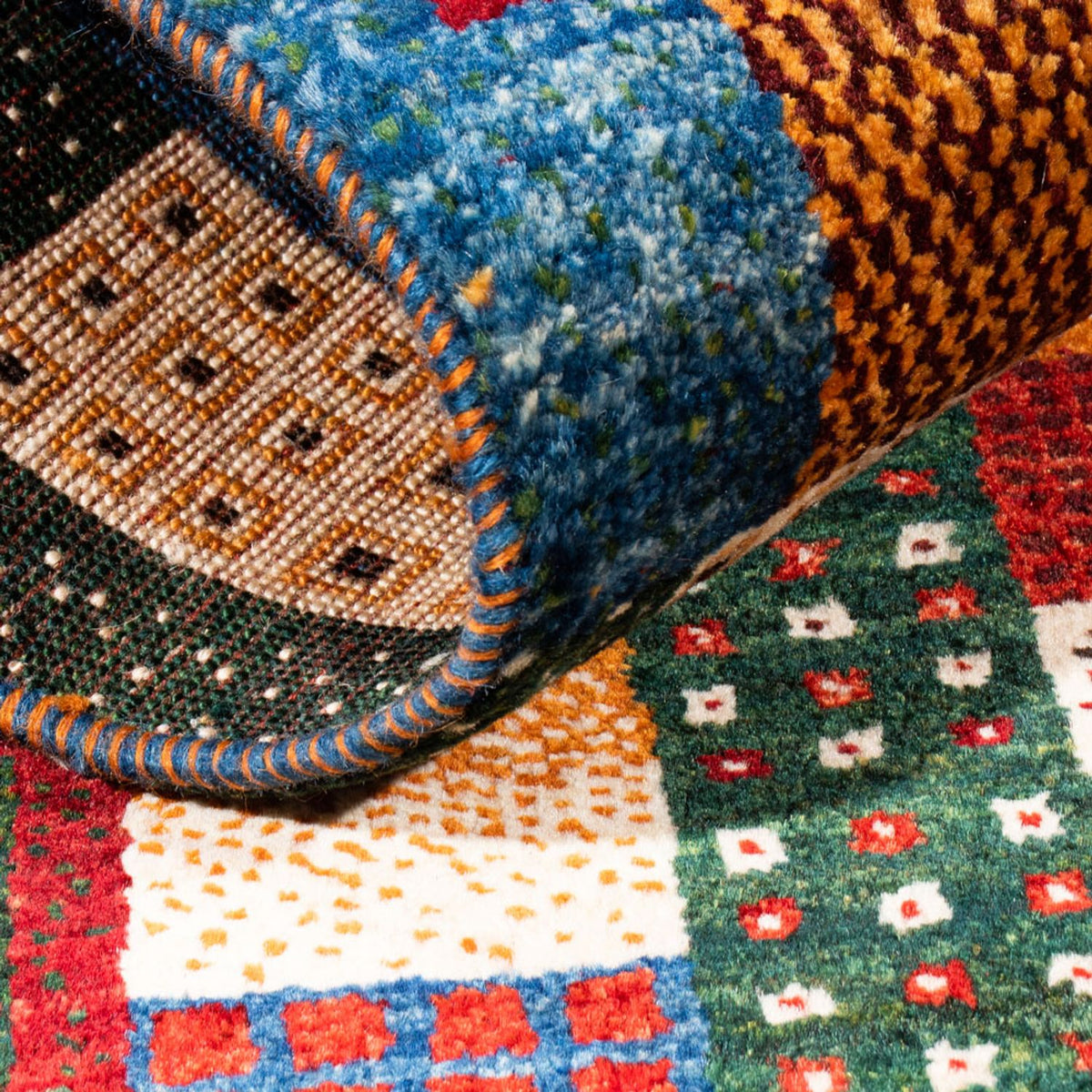 Gabbeh Tæppe - Loribaft Persisk - Royal - 132 x 80 cm - flerfarvet