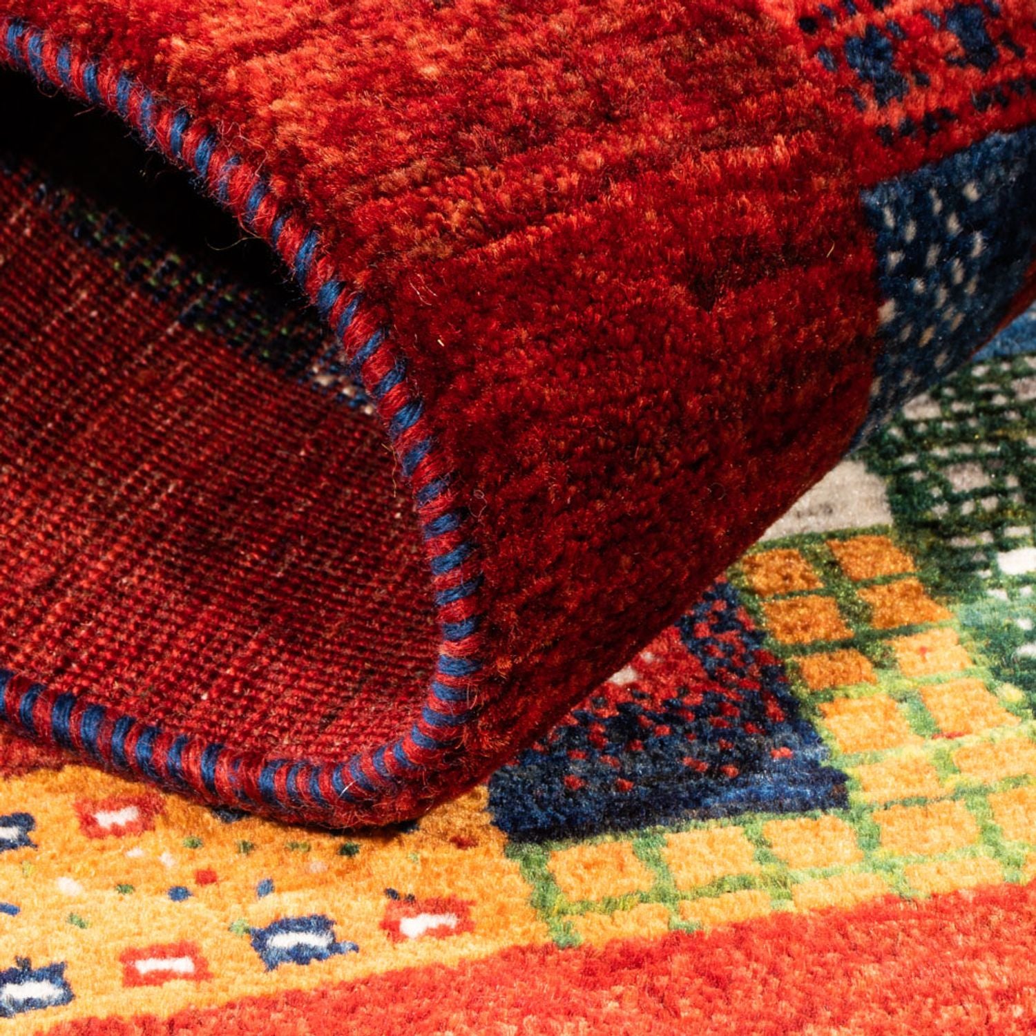 Gabbeh Tæppe - Loribaft Persisk - Royal - 123 x 87 cm - flerfarvet