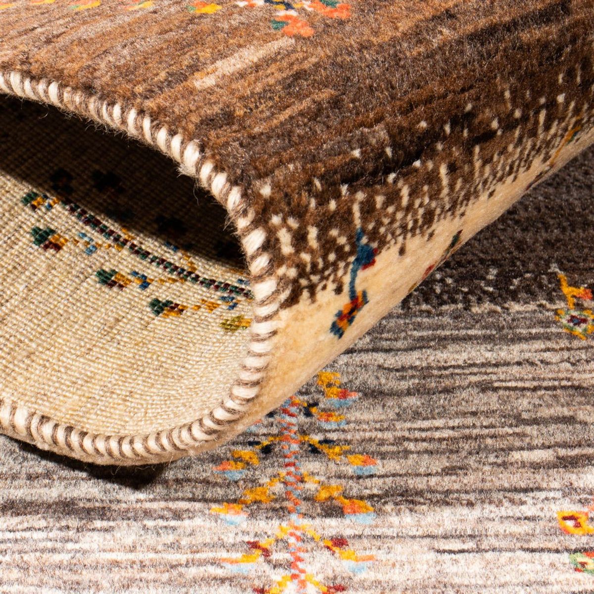 Gabbeh Tæppe - Loribaft Persisk - Royal - 122 x 84 cm - flerfarvet