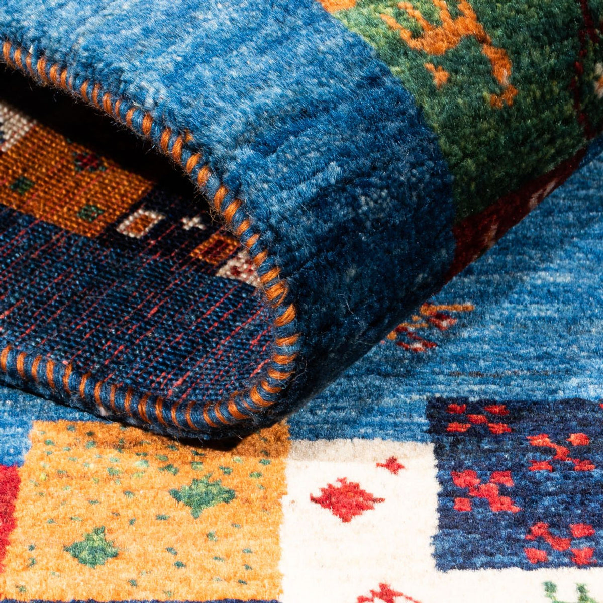 Gabbeh Tæppe - Loribaft Persisk - Royal - 128 x 83 cm - flerfarvet