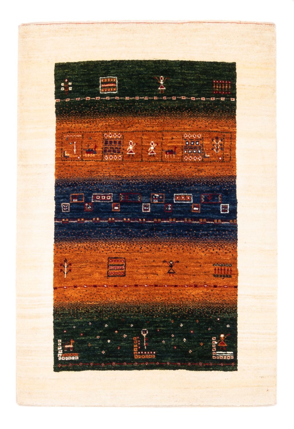 Gabbeh Tæppe - Loribaft Persisk - Royal - 129 x 88 cm - flerfarvet