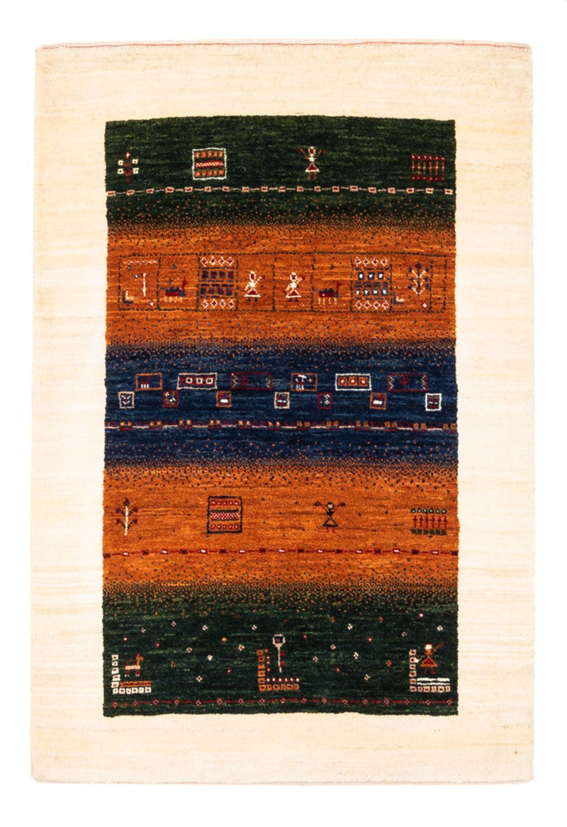 Gabbeh Tæppe - Loribaft Persisk - Royal - 129 x 88 cm - flerfarvet
