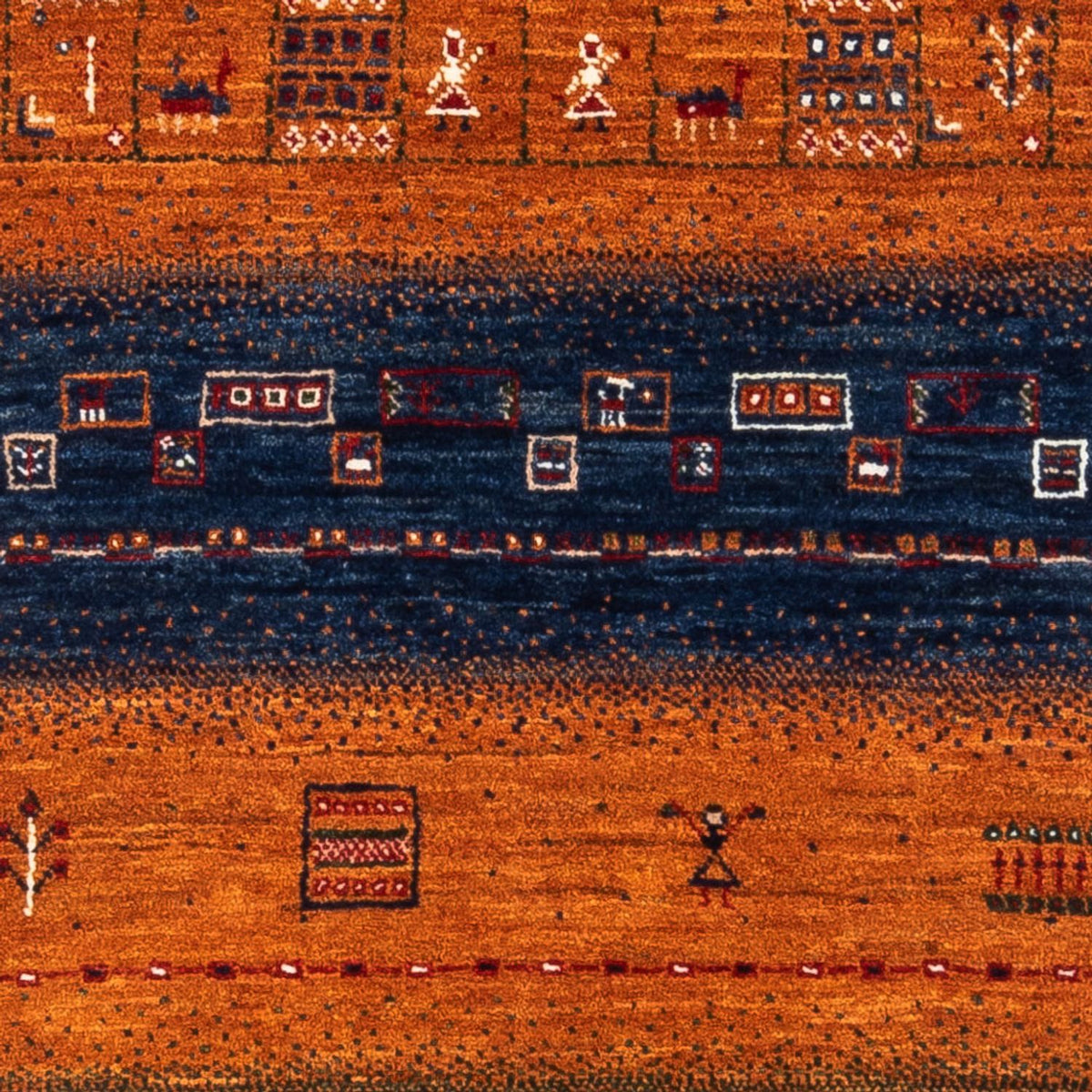 Gabbeh Tæppe - Loribaft Persisk - Royal - 129 x 88 cm - flerfarvet