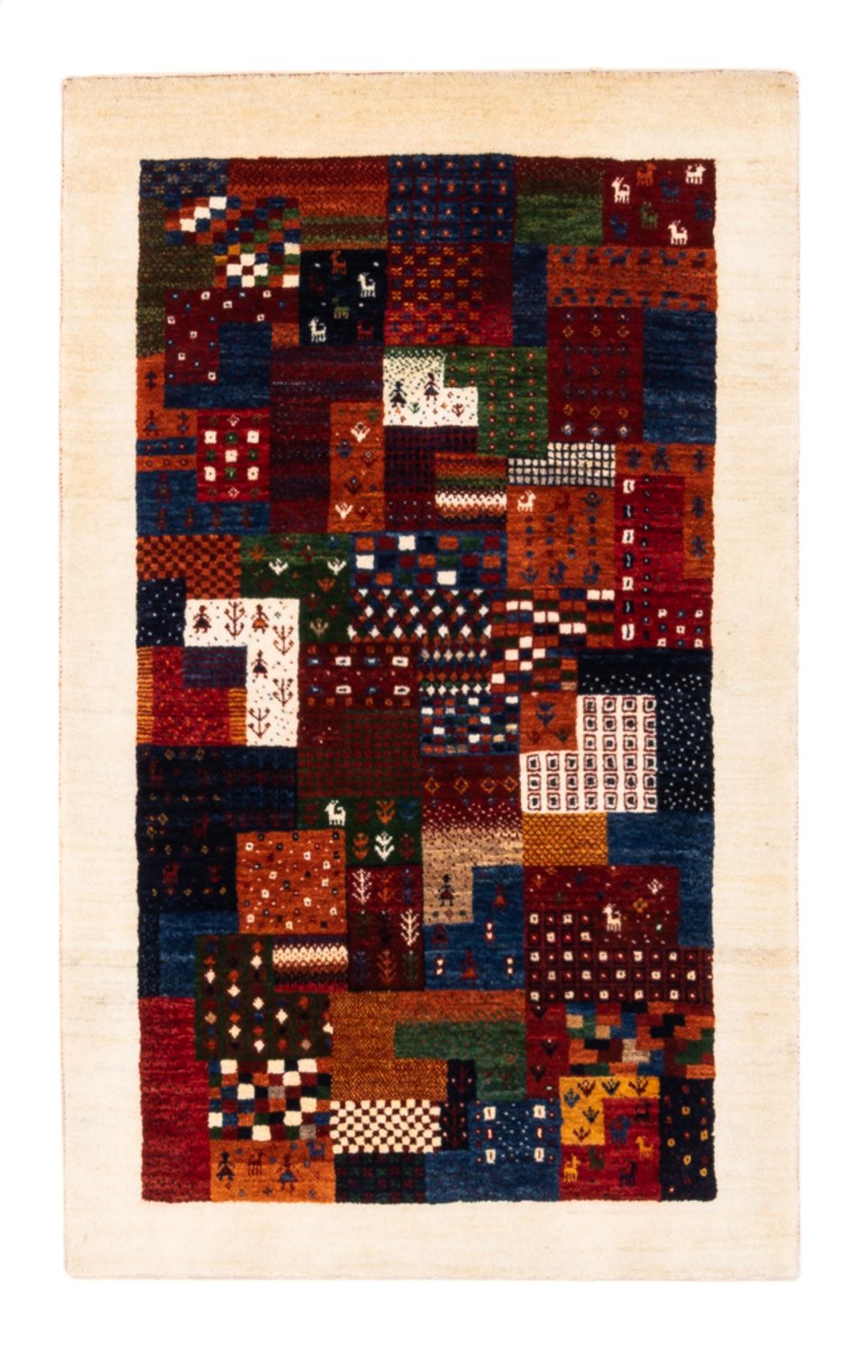 Gabbeh Tæppe - Loribaft Persisk - Royal - 134 x 84 cm - flerfarvet