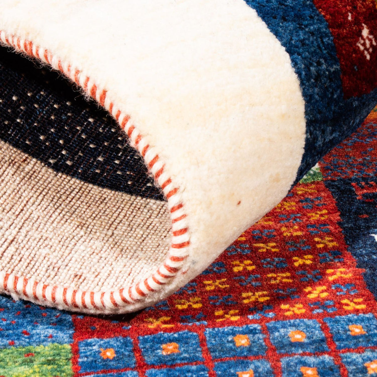 Gabbeh Tæppe - Loribaft Persisk - Royal - 134 x 84 cm - flerfarvet