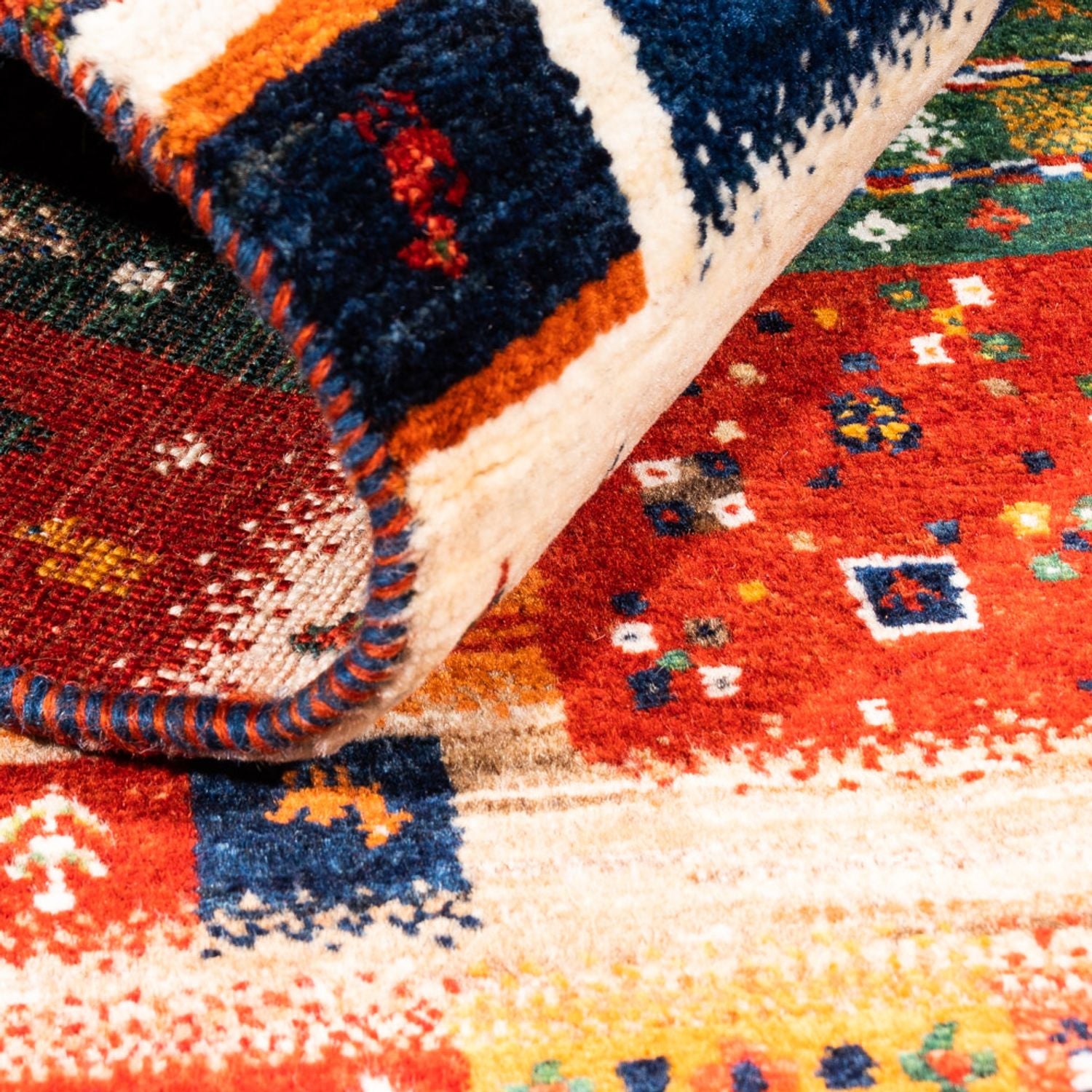 Gabbeh Tæppe - Loribaft Persisk - Royal - 151 x 95 cm - flerfarvet