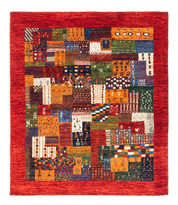 Gabbeh Tæppe - Loribaft Persisk - Royal firkantet  - 123 x 110 cm - flerfarvet