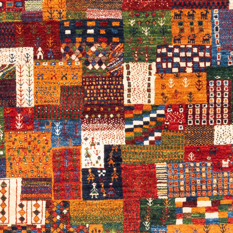 Gabbeh Tæppe - Loribaft Persisk - Royal firkantet  - 123 x 110 cm - flerfarvet