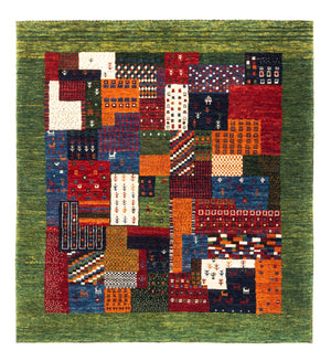 Gabbeh Tæppe - Loribaft Persisk - Royal firkantet  - 129 x 120 cm - flerfarvet