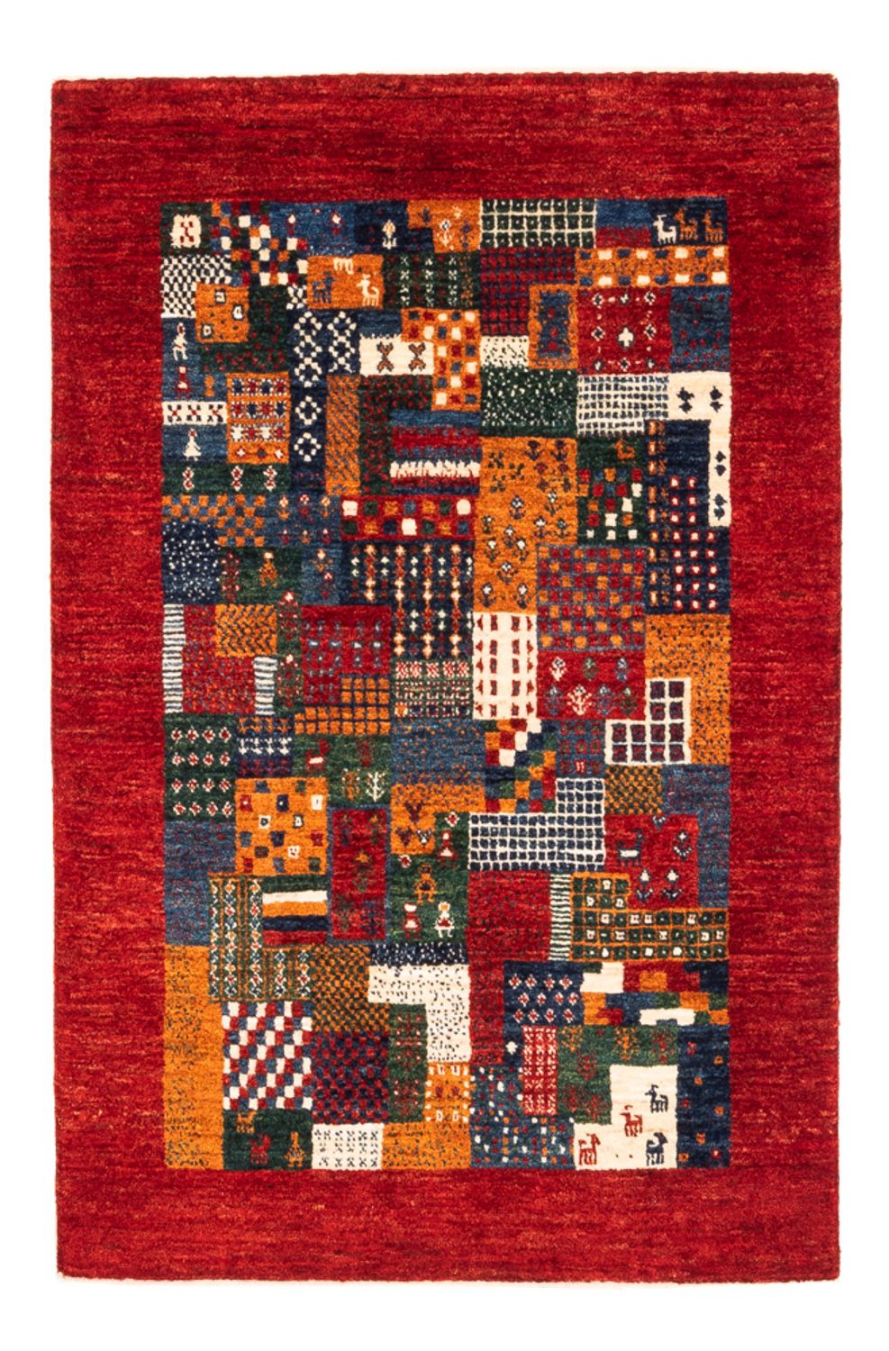 Gabbeh Tæppe - Loribaft Persisk - Royal - 122 x 82 cm - flerfarvet