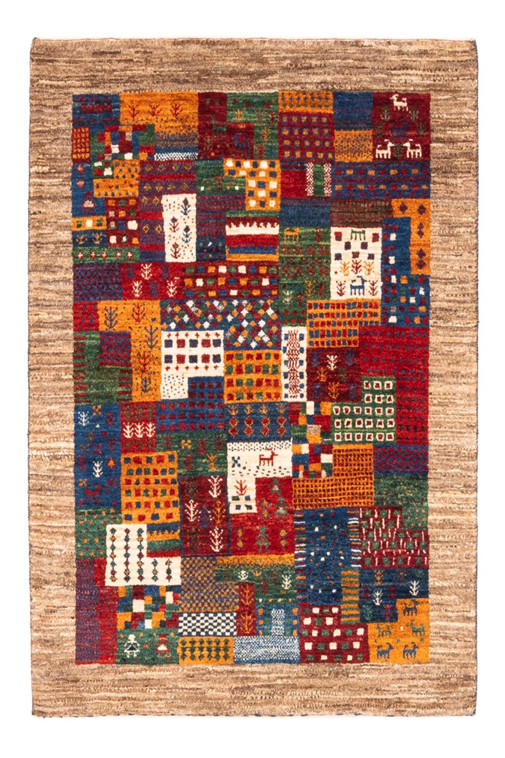 Gabbeh Tæppe - Loribaft Persisk - Royal - 123 x 84 cm - flerfarvet