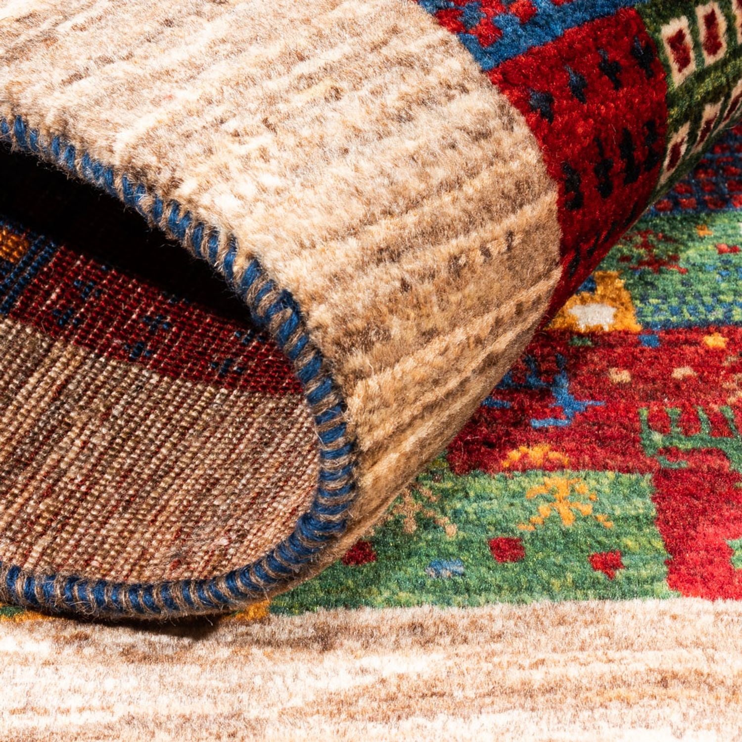 Gabbeh Tæppe - Loribaft Persisk - Royal - 123 x 84 cm - flerfarvet