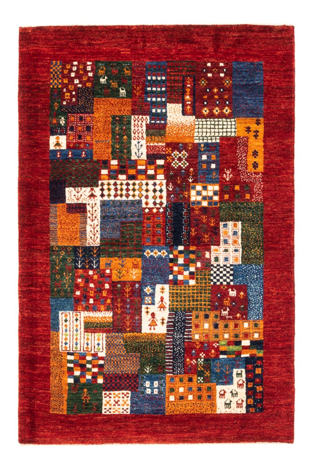 Gabbeh Tæppe - Loribaft Persisk - Royal - 125 x 86 cm - flerfarvet