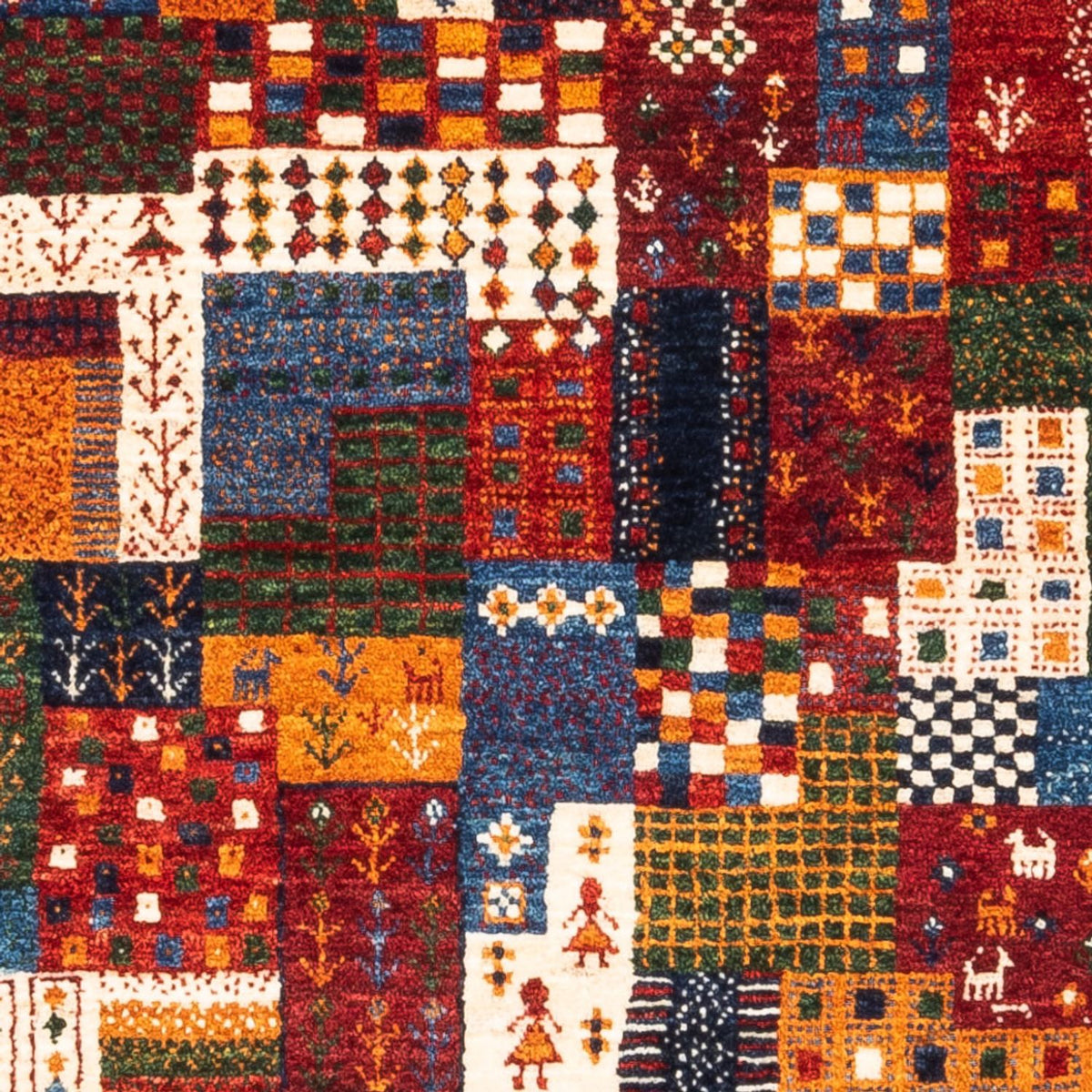 Gabbeh Tæppe - Loribaft Persisk - Royal - 125 x 86 cm - flerfarvet