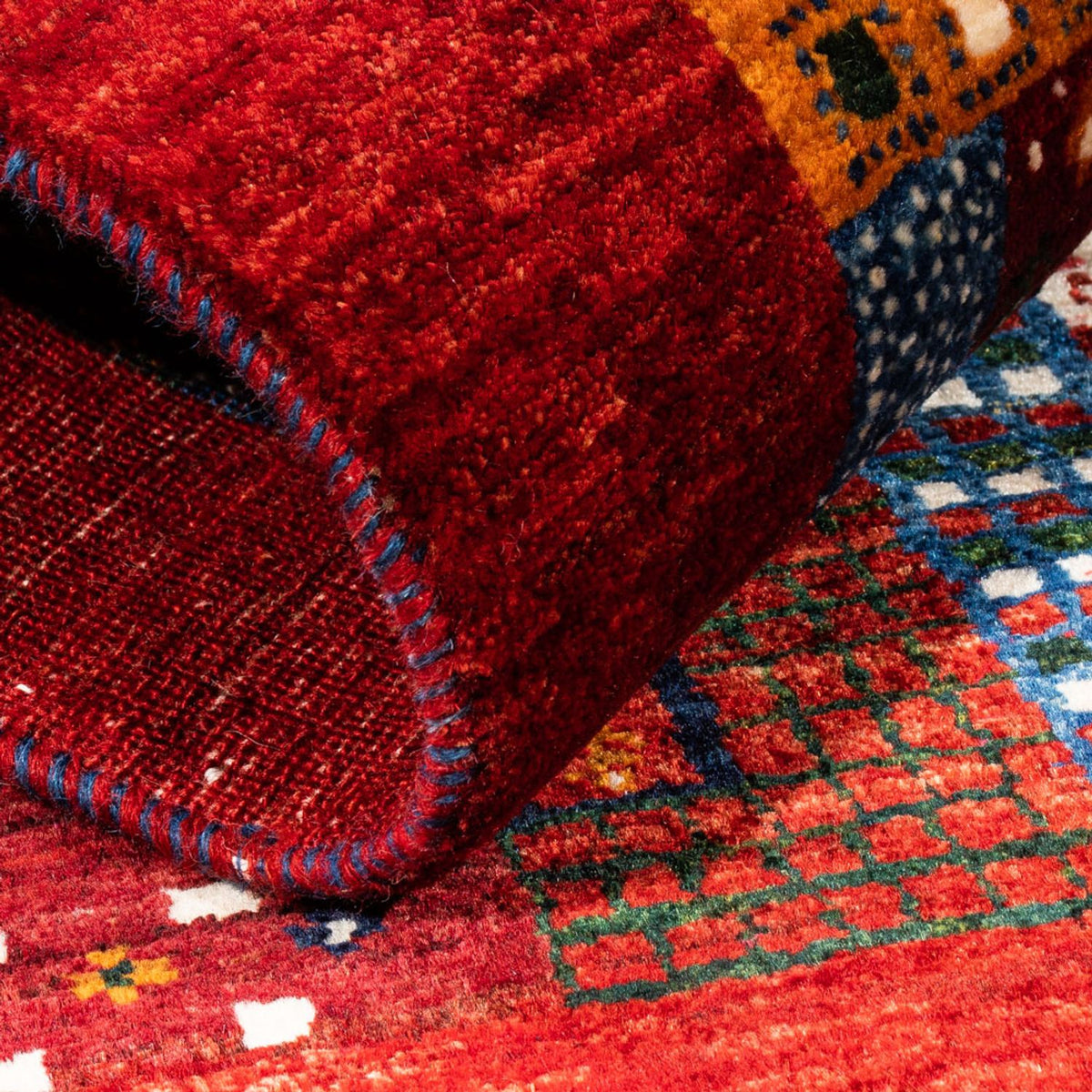 Gabbeh Tæppe - Loribaft Persisk - Royal - 125 x 86 cm - flerfarvet