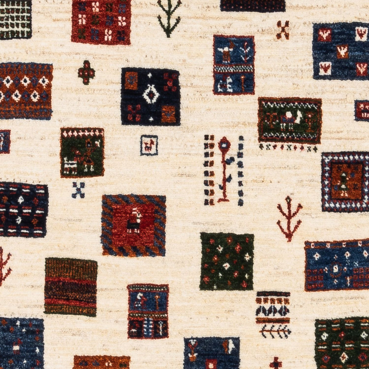 Gabbeh Tæppe - Loribaft Persisk - Royal - 130 x 82 cm - creme