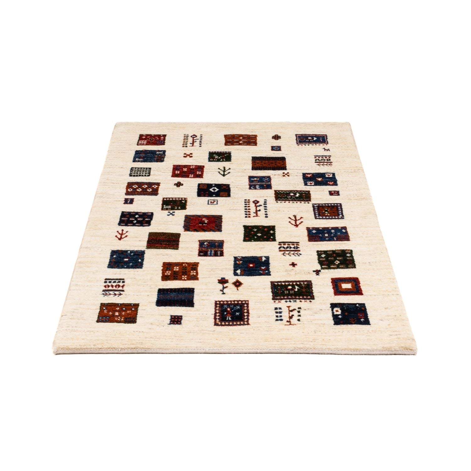 Gabbeh Tæppe - Loribaft Persisk - Royal - 130 x 82 cm - creme