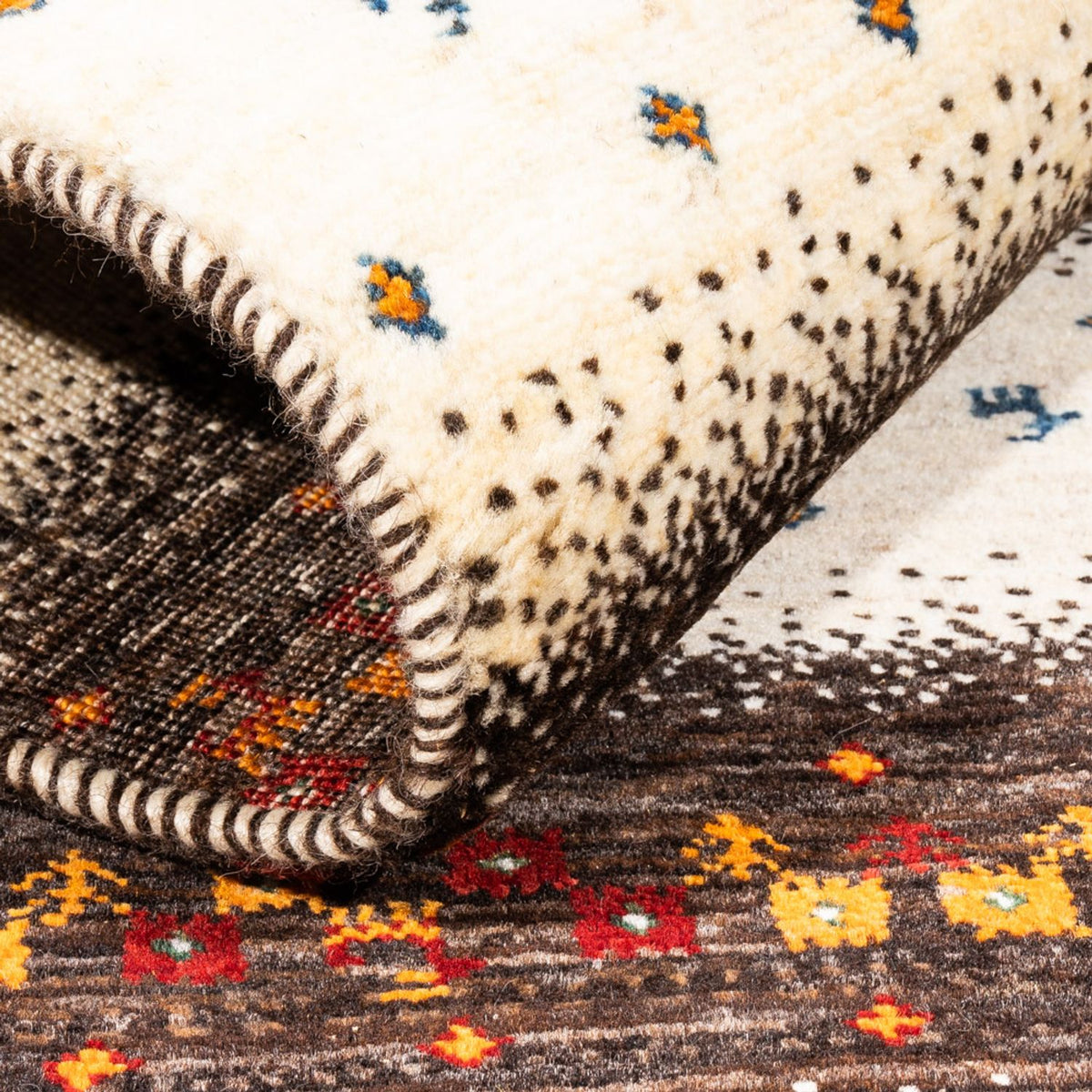 Gabbeh Tæppe - Loribaft Persisk - Royal - 127 x 83 cm - flerfarvet