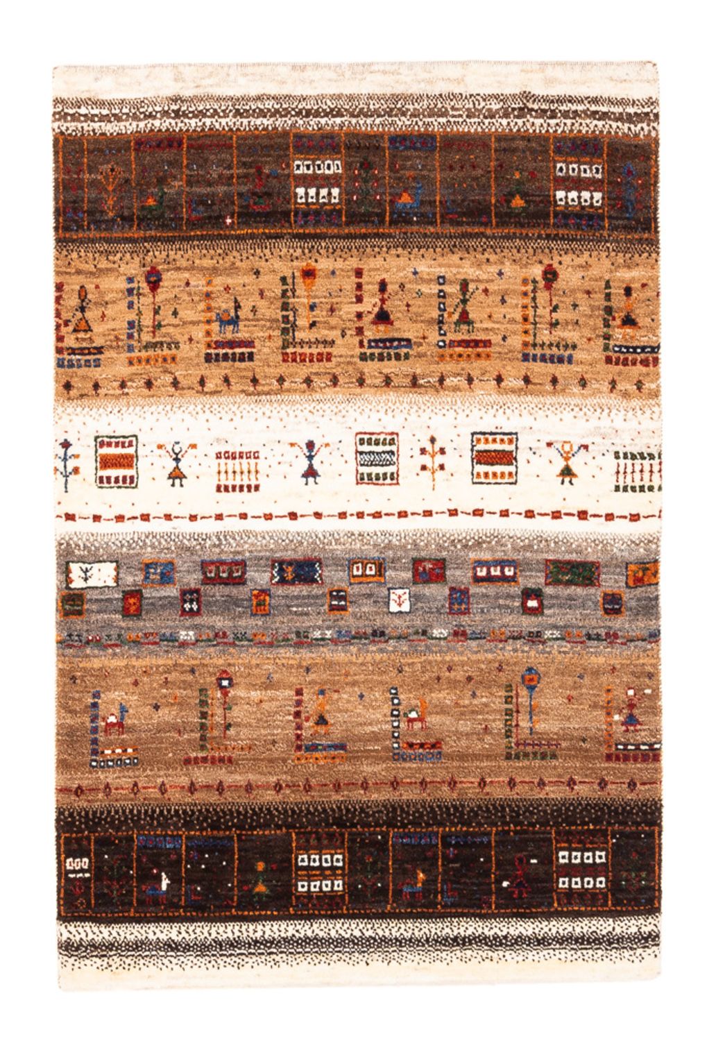 Gabbeh Tæppe - Loribaft Persisk - Royal - 124 x 85 cm - flerfarvet