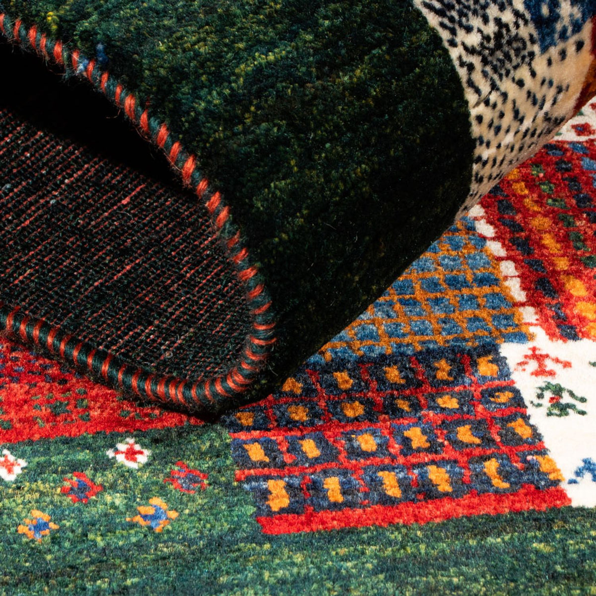 Gabbeh Tæppe - Loribaft Persisk - Royal - 133 x 83 cm - flerfarvet