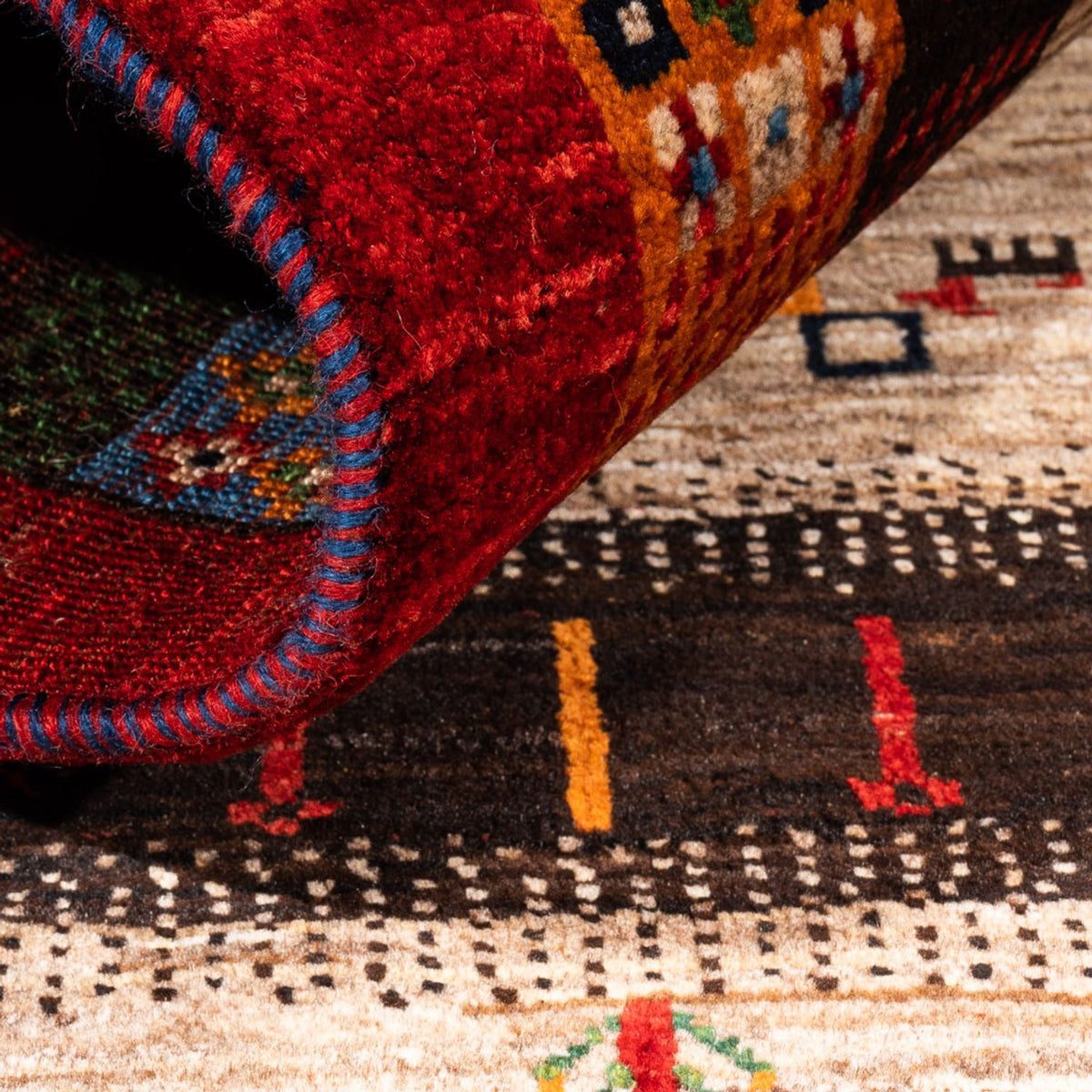 Gabbeh Tæppe - Loribaft Persisk - Royal - 125 x 87 cm - flerfarvet